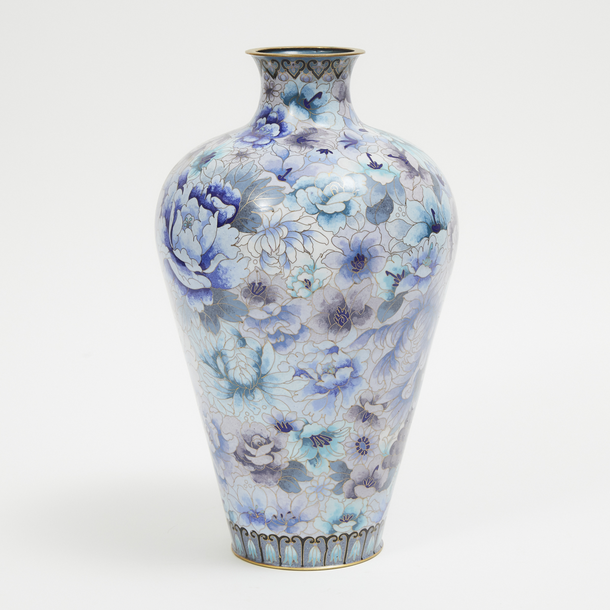 A Large Floral Cloisonné Meiping Vase