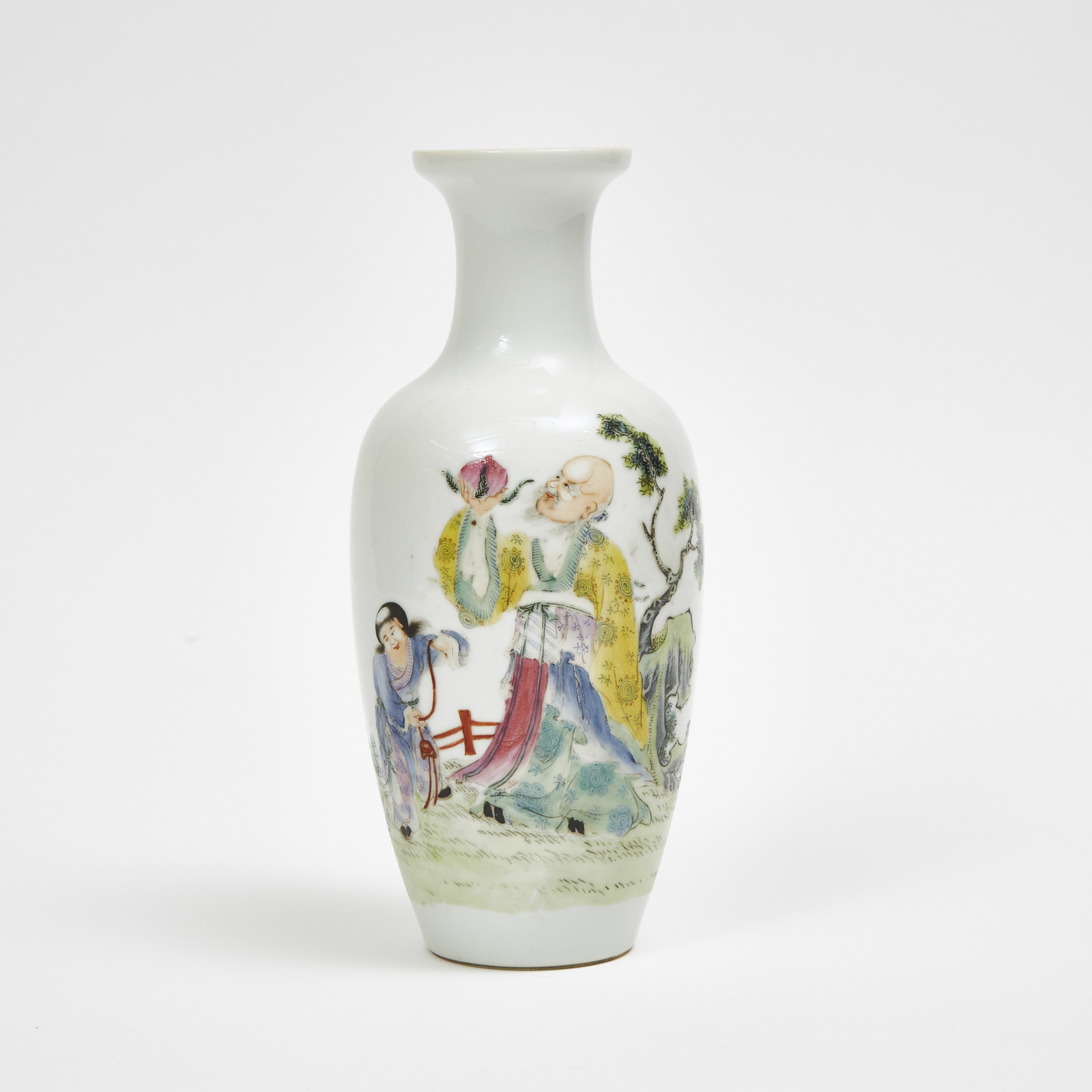 A Famille Rose 'Shoulao' Vase, Qianlong Mark