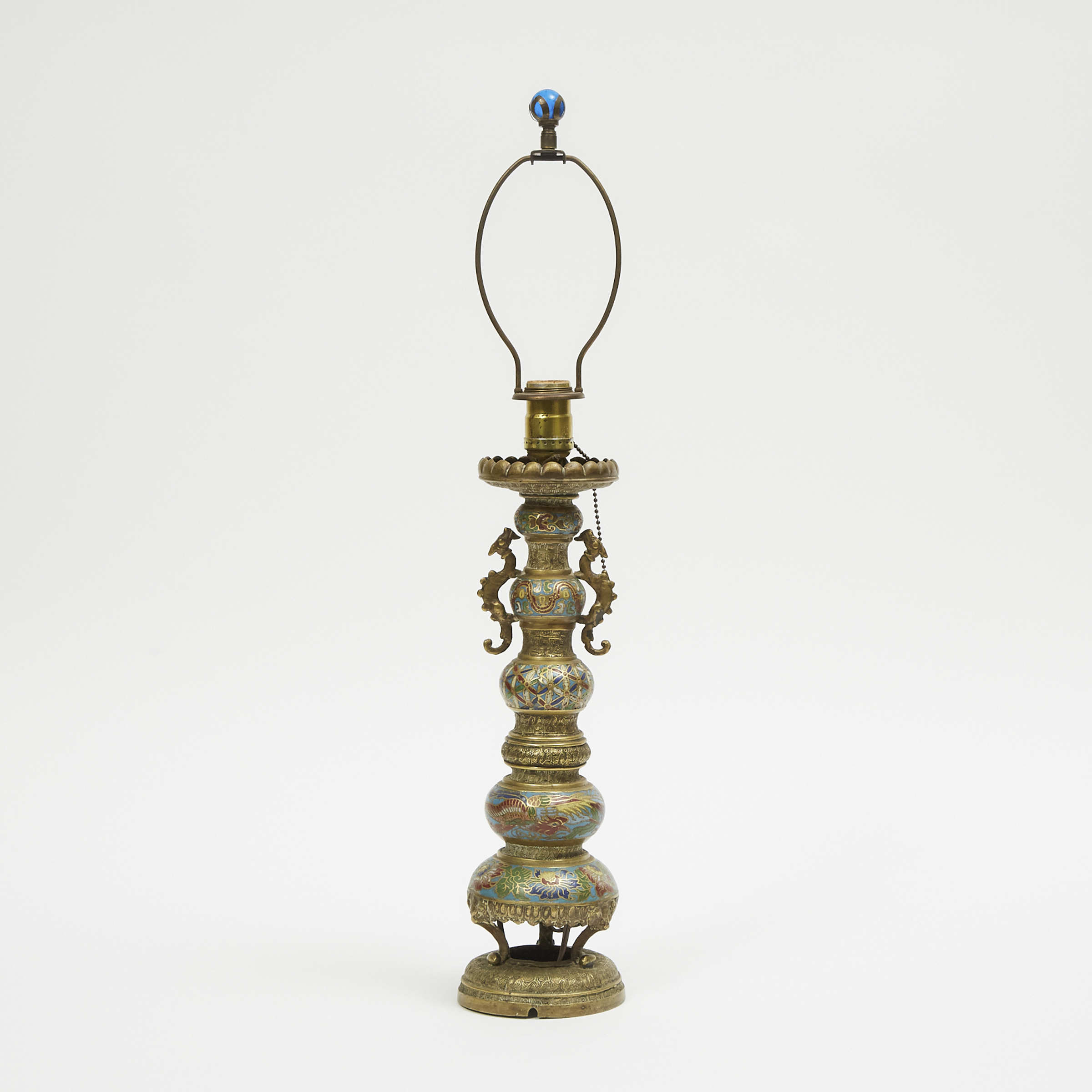 A Cloisonné Enamel Lamp, 19th/20th Century 