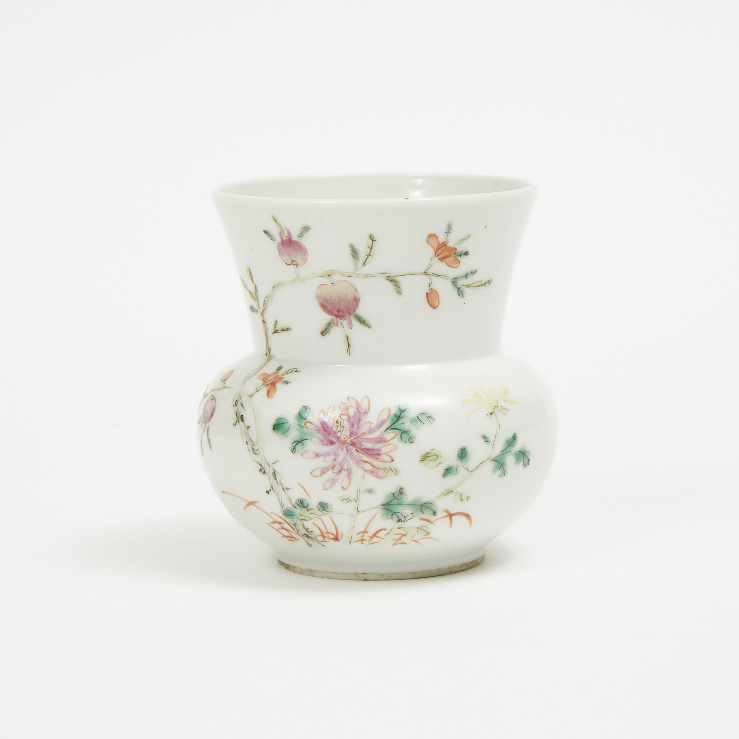 A Famille Rose Flower Zhadou Vase, 19th Century