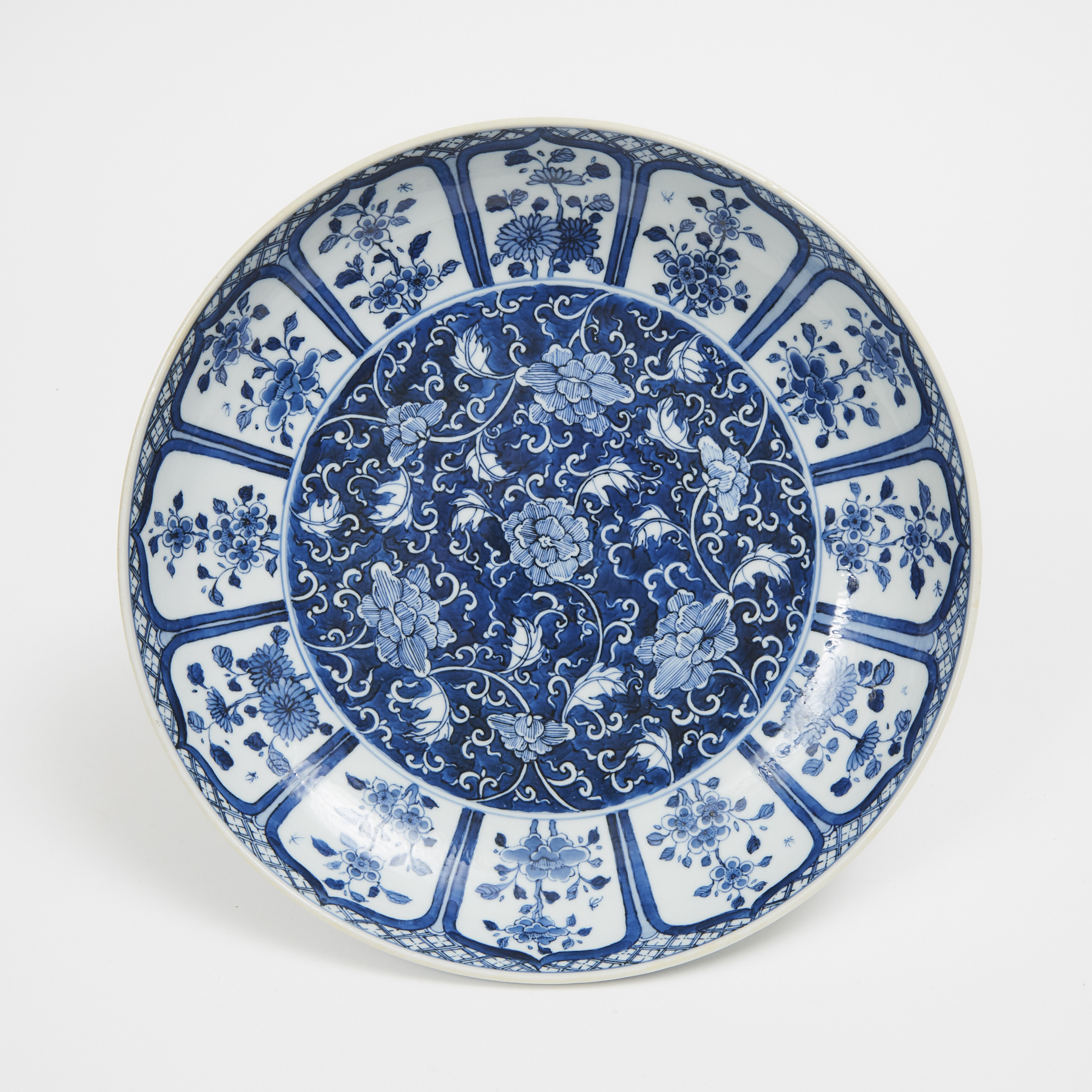 A Fine Blue and White Charger, Kangxi Mark