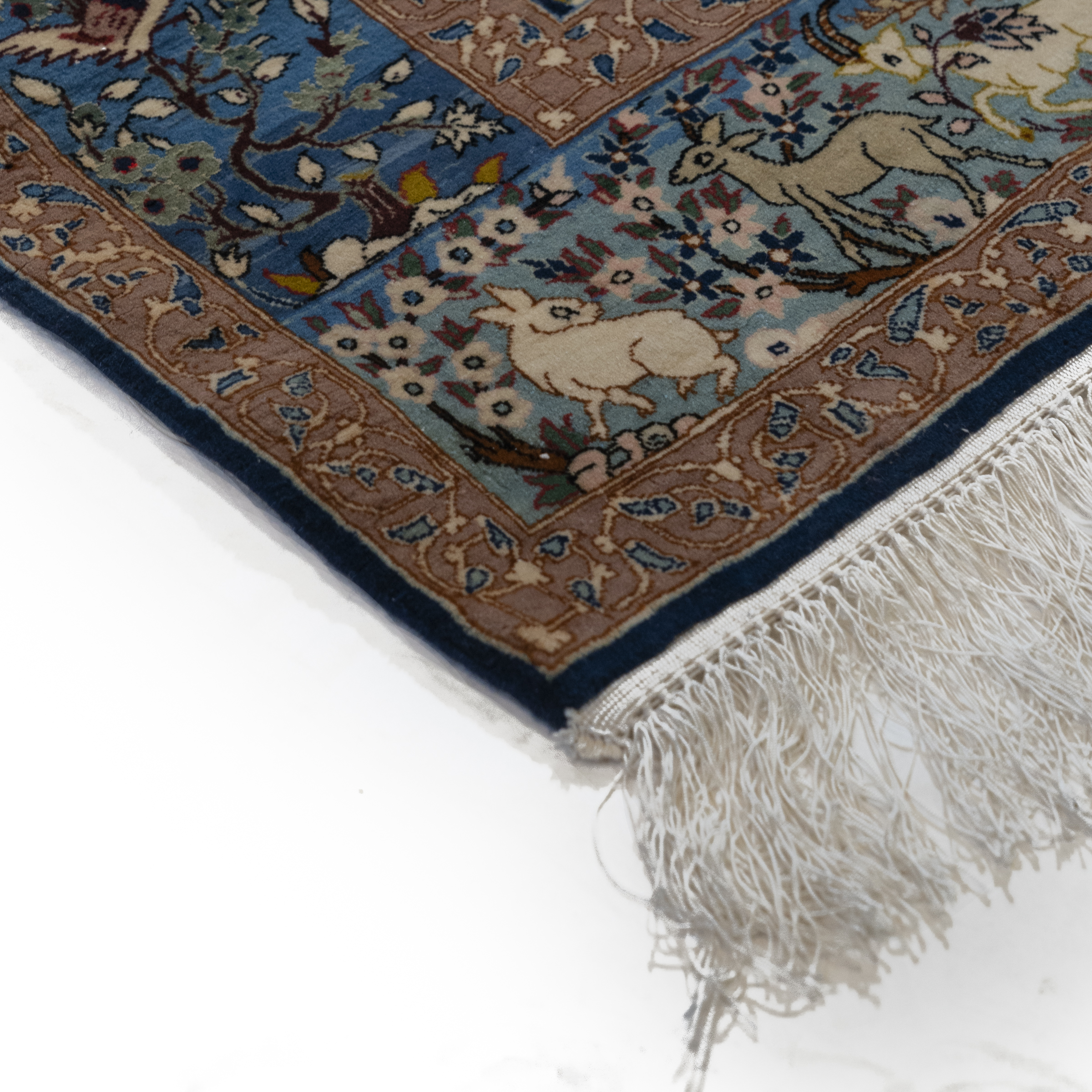 Modern Ispahan Wool and Silk Prayer  Rug, Persian