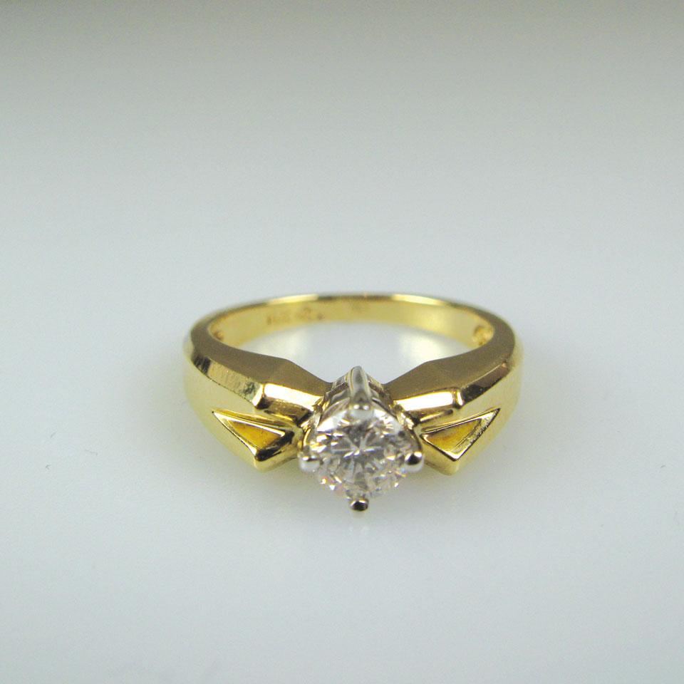 14k yellow and white gold solitaire ring