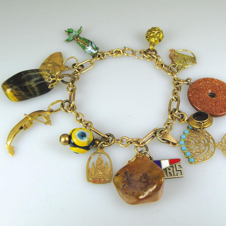 10k yellow gold charm bracelet