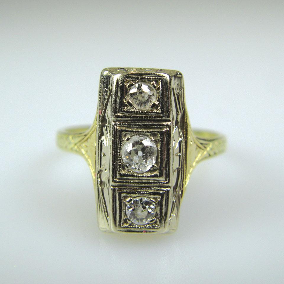 Yellow and white gold ring