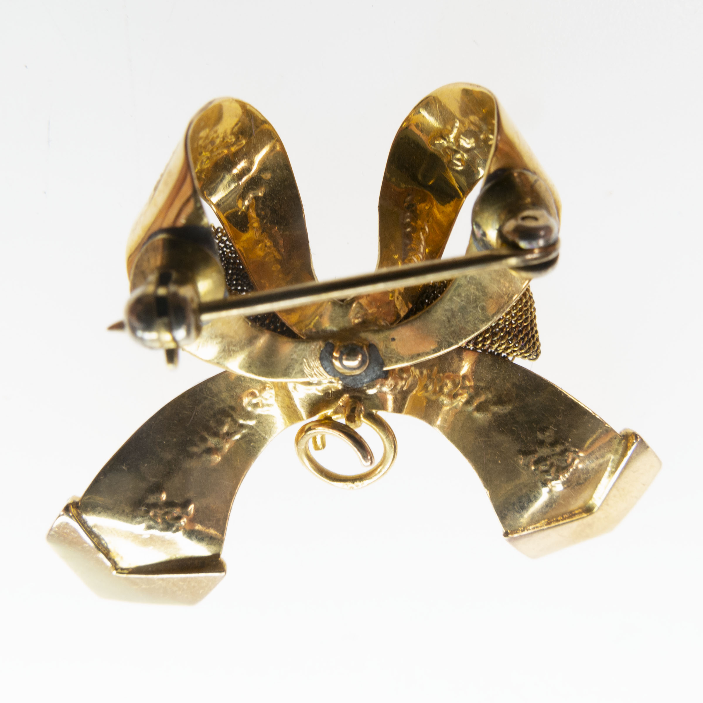 14k Yellow Gold Bow Brooch