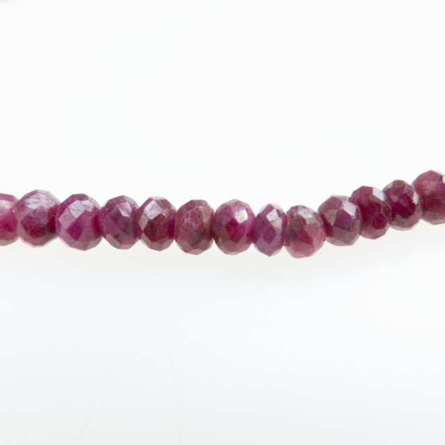 Graduated Faceted Ruby Bead Necklace 