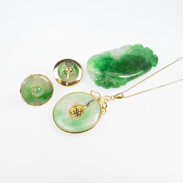 Four Pieces Of Jadeite Jewellery