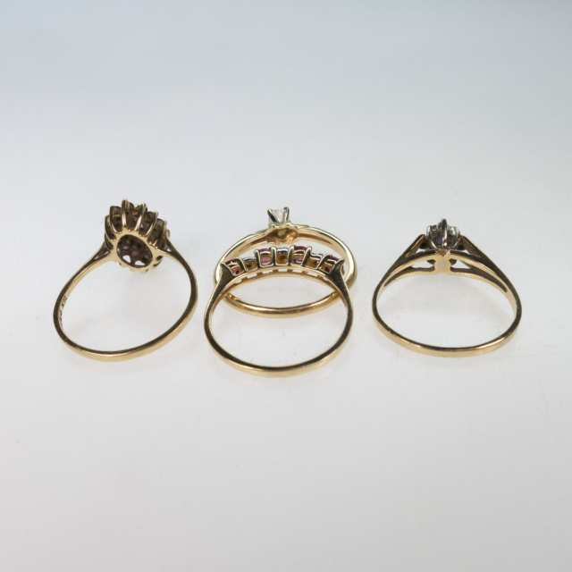 1 x 14k And 3 x 10k Yellow Gold Rings