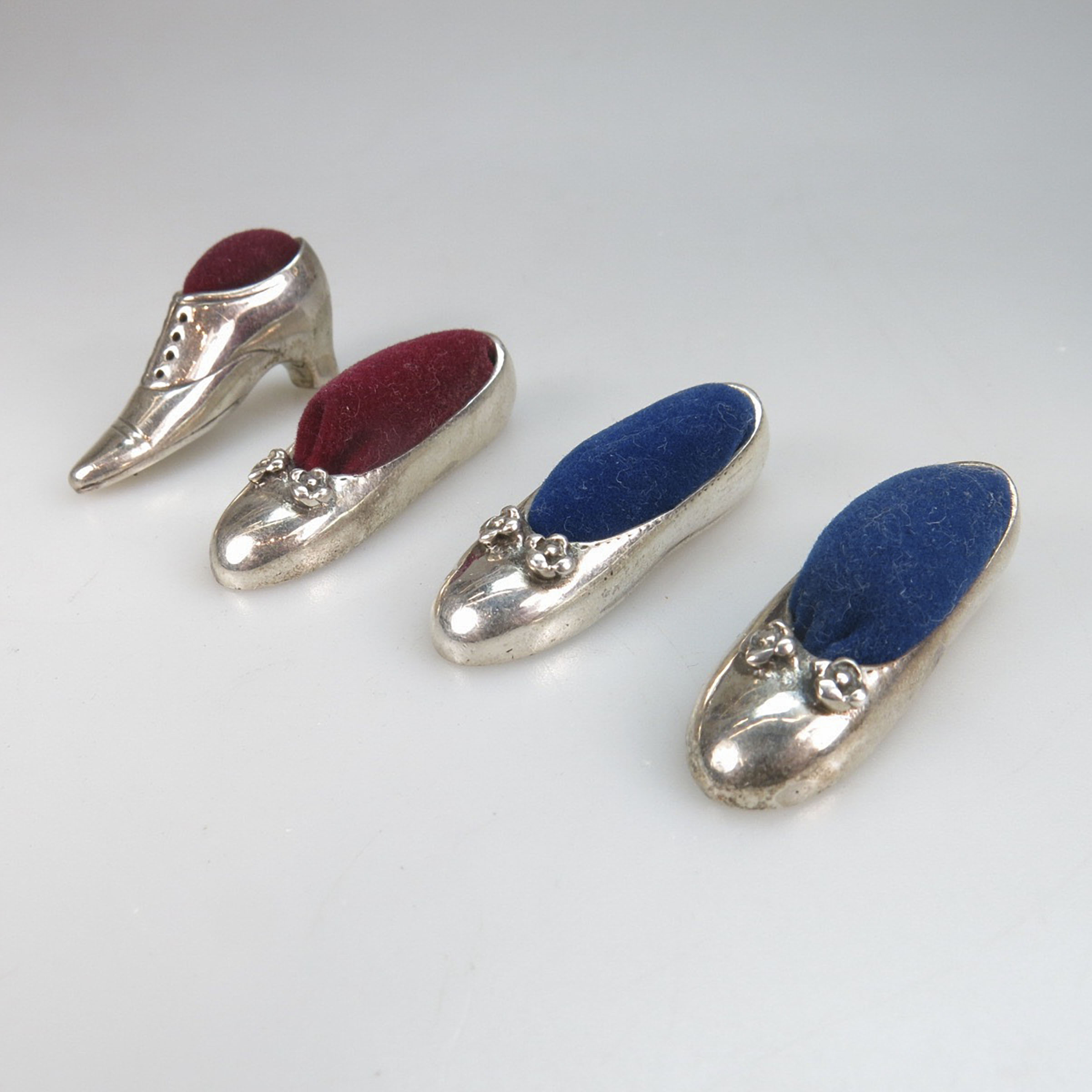Four Sterling Silver Pin Cushions