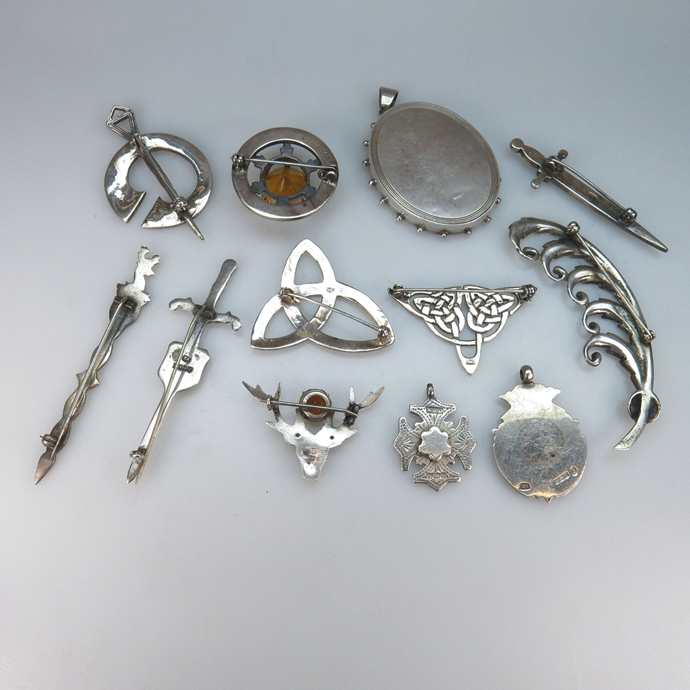 Small Quantity Of Scottish And Celtic Style Silver Jewellery 