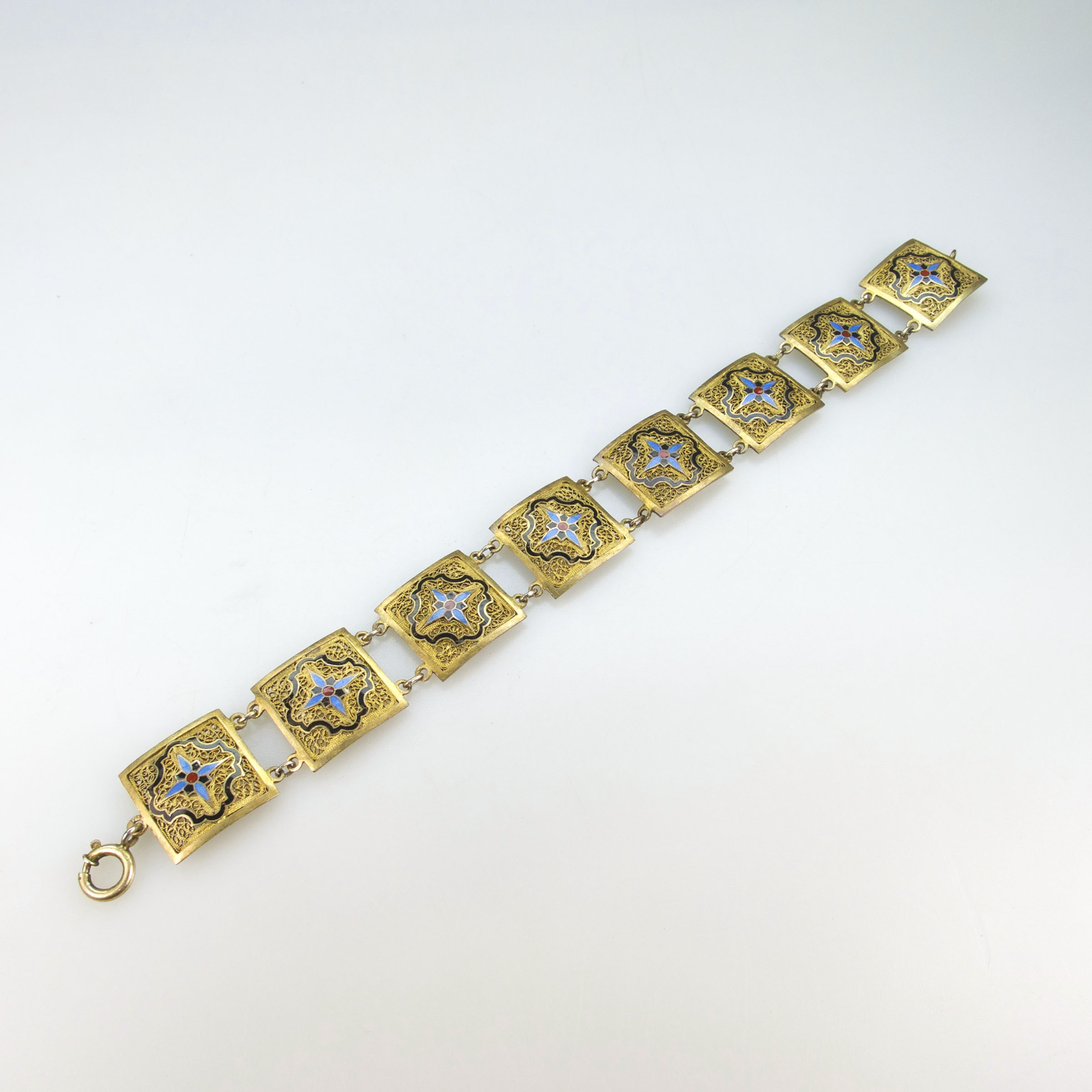 Portuguese 835 Grade Silver Gilt Filigree Bracelet