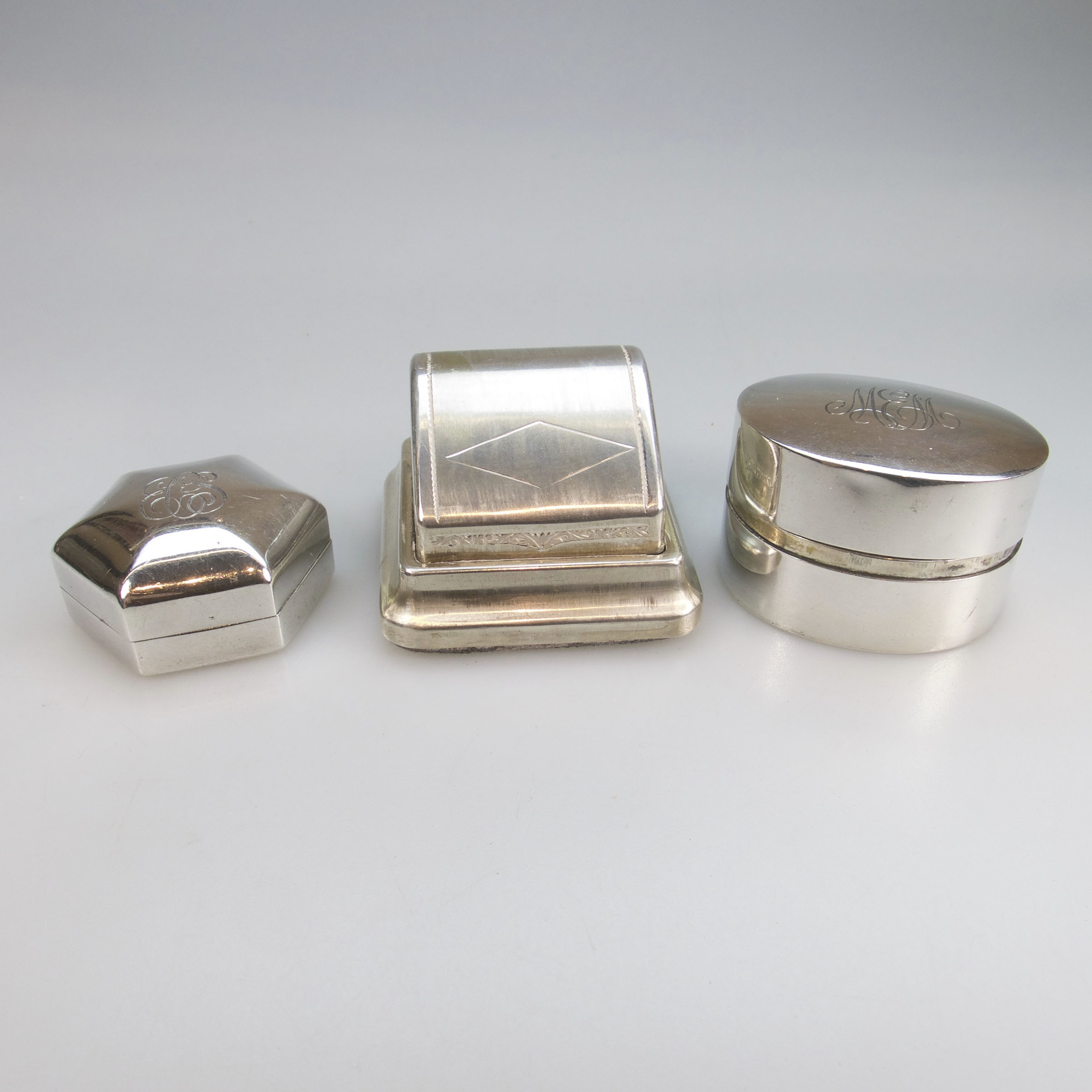 3 Sterling Silver Ring Boxes