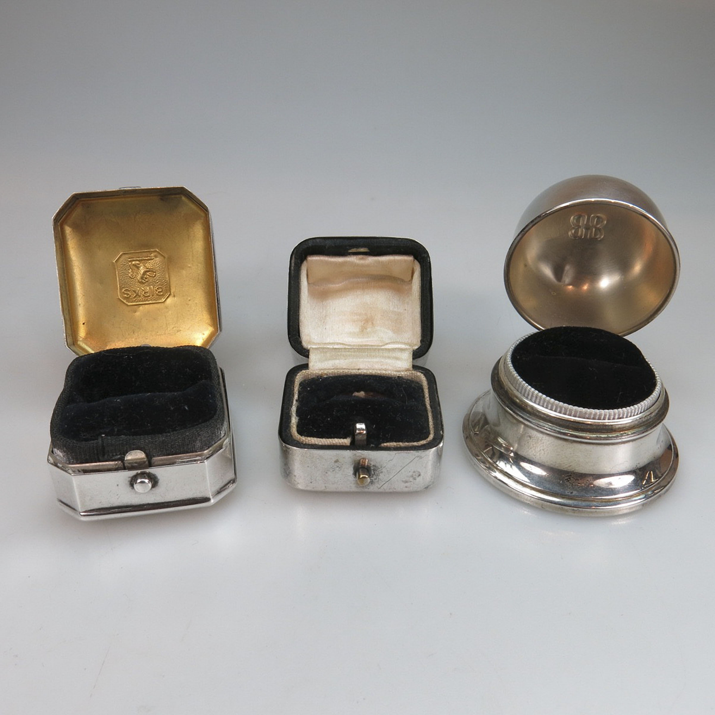 3 Sterling Silver Ring Boxes