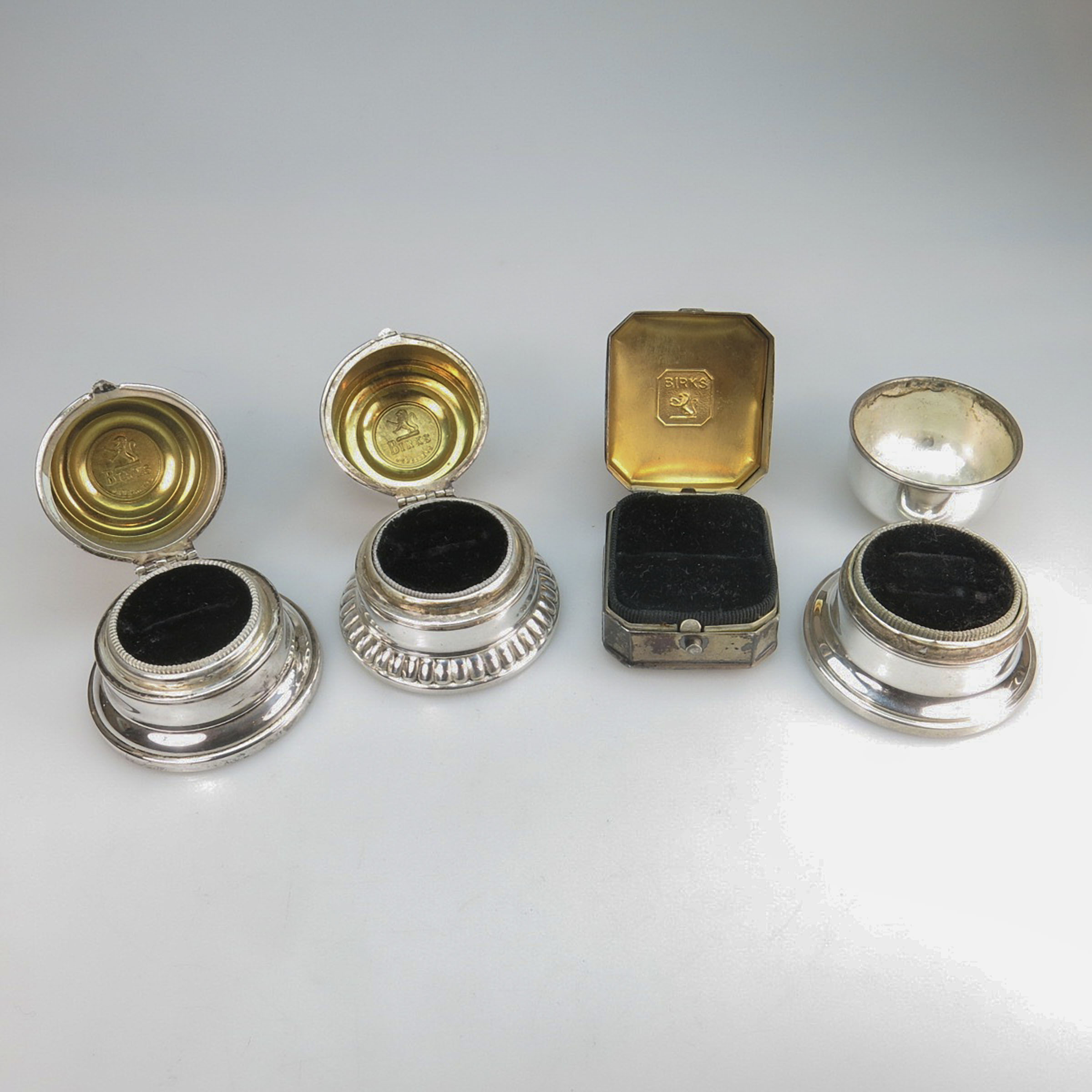 4 Birks Sterling Silver Ring Boxes 
