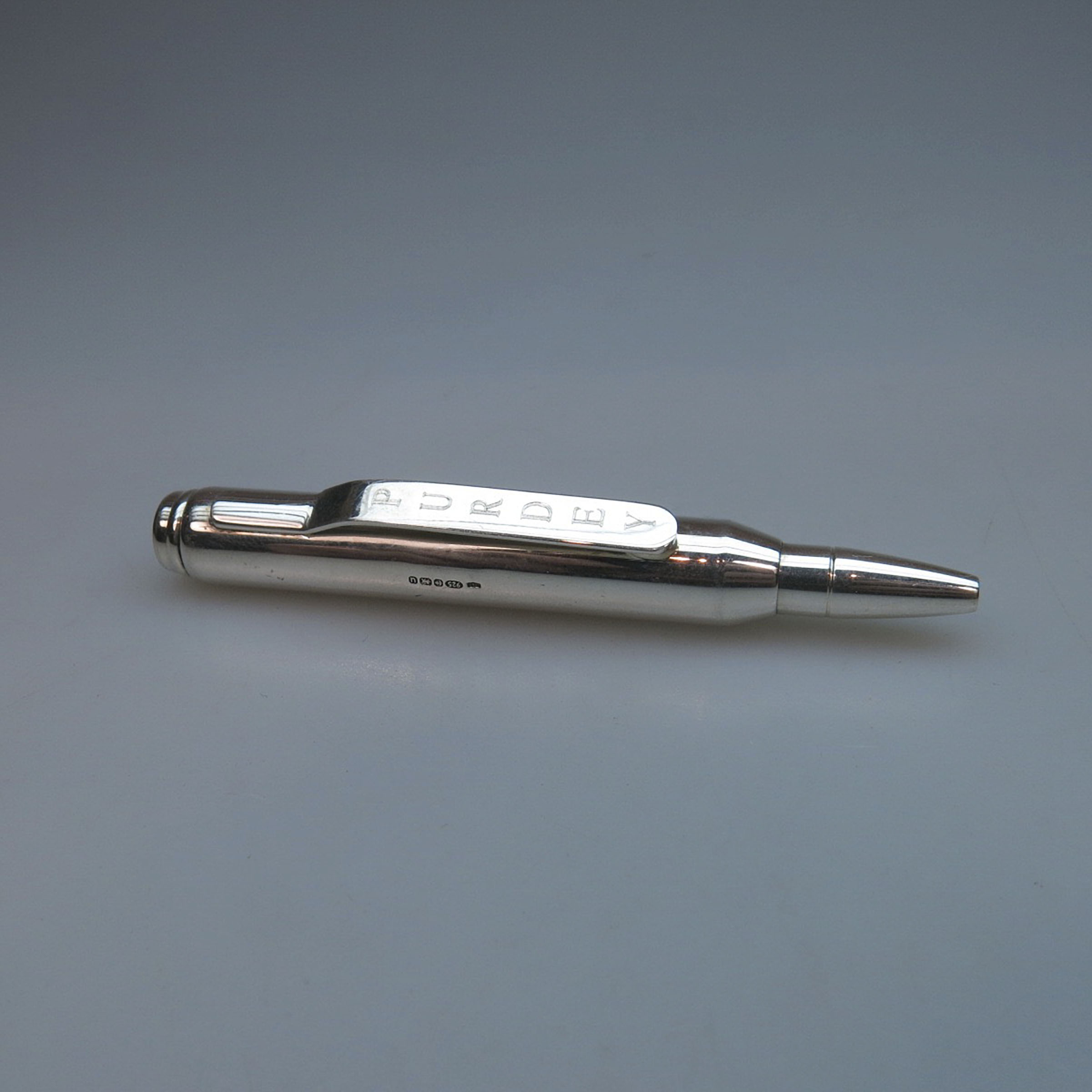 English Silver Pocket Ballpoint Pen