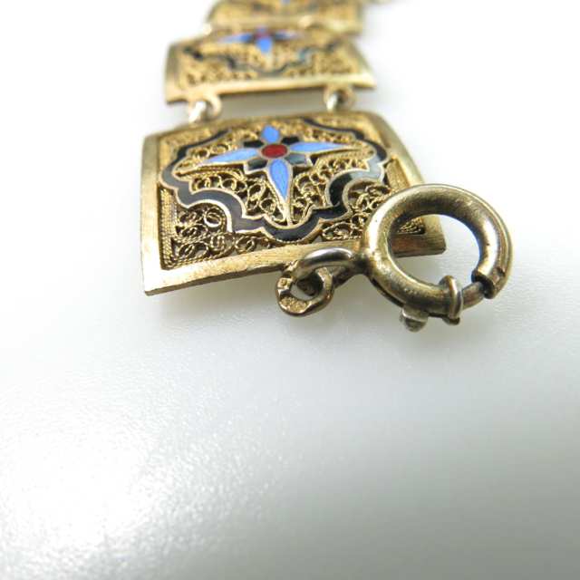 Portuguese 835 Grade Silver Gilt Filigree Bracelet
