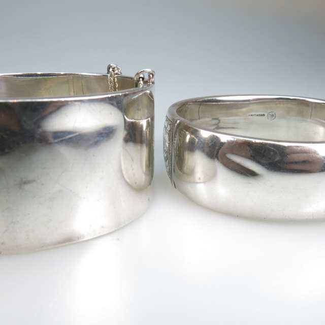 4 Sterling Silver Hinged Bangles