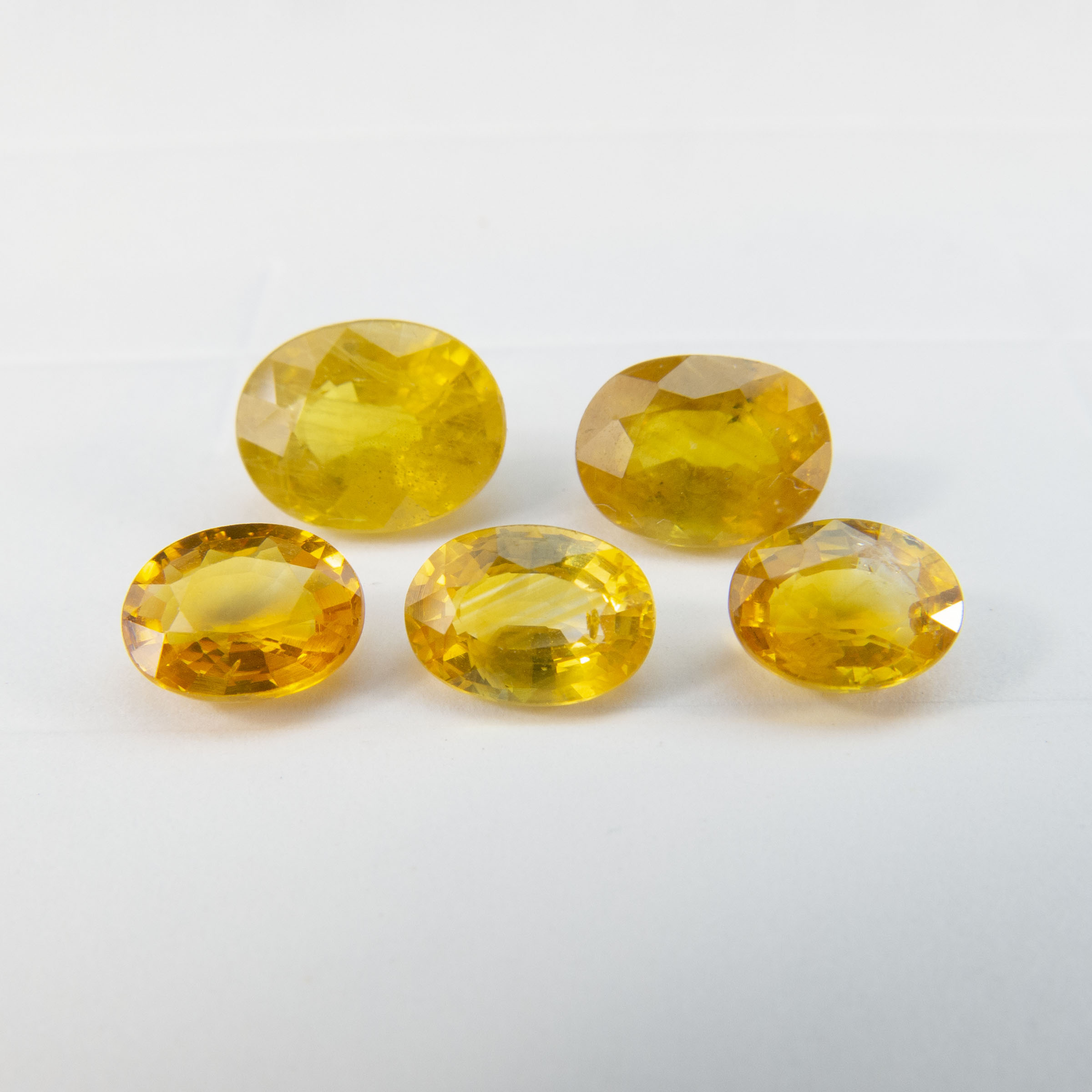 5 Oval Cut Yellow Sapphires