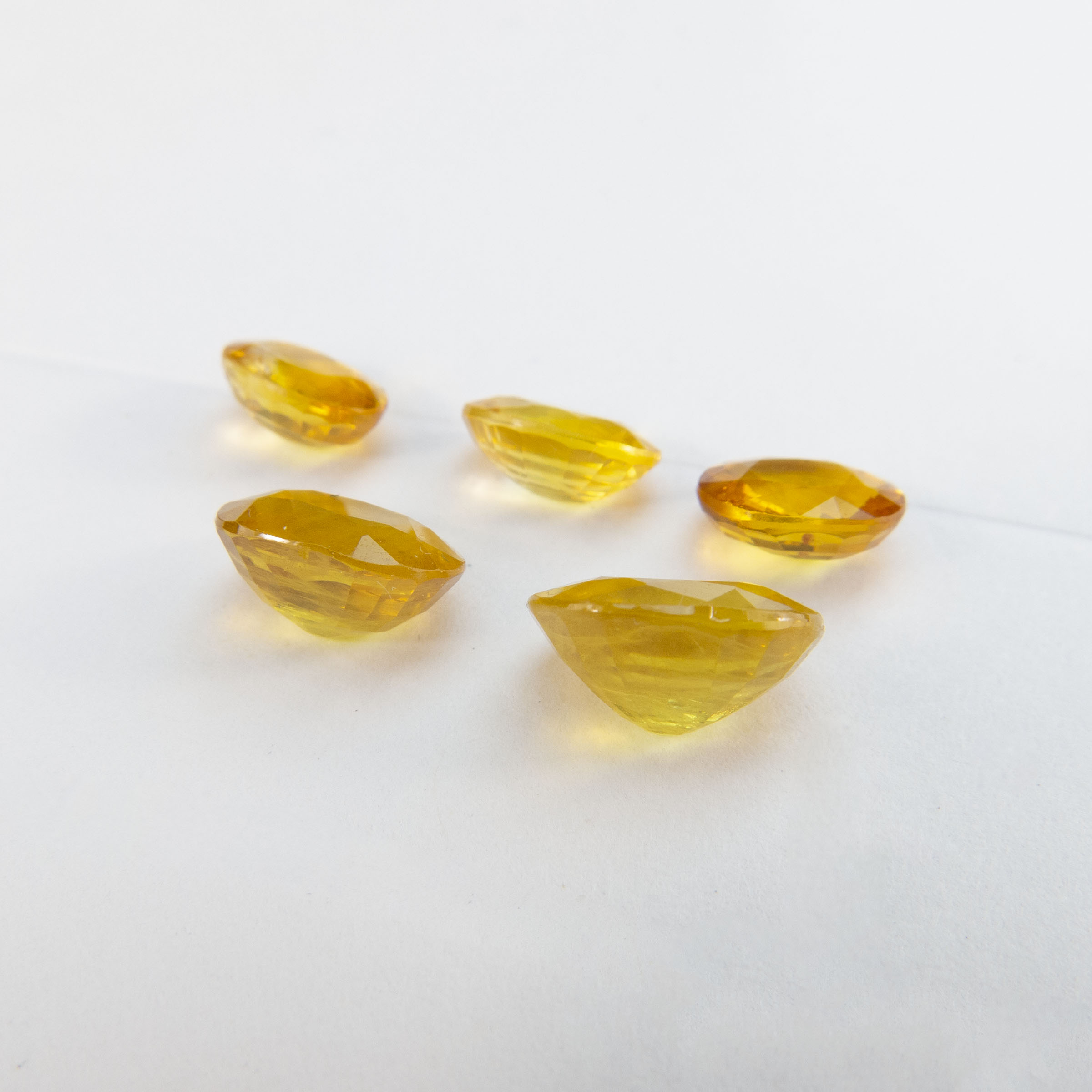 5 Oval Cut Yellow Sapphires
