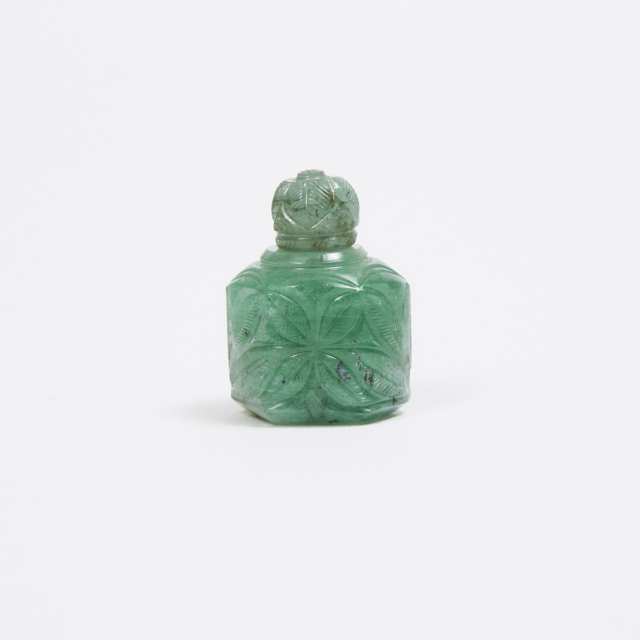 A Miniature Jadeite Snuff Bottle