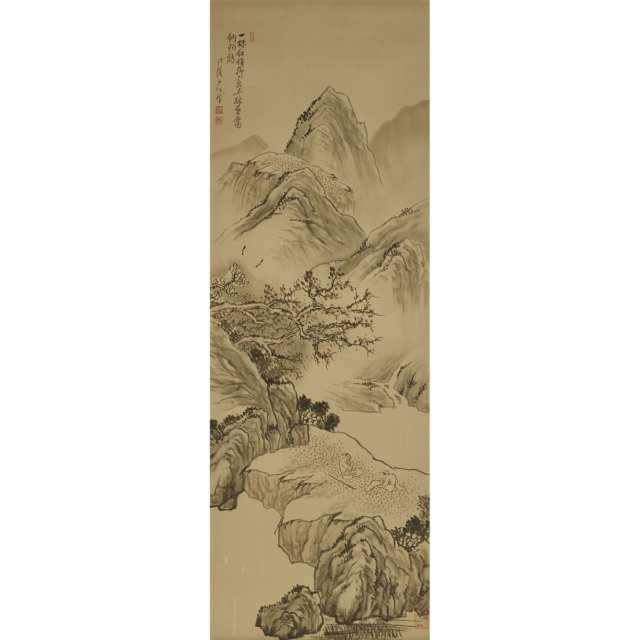 A Group of Four Chinese Landscape Paintings of the Four Seasons