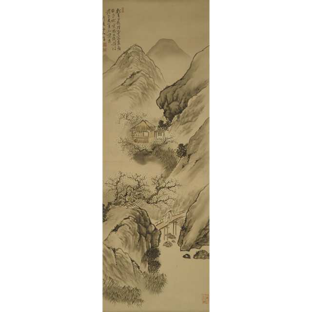 A Group of Four Chinese Landscape Paintings of the Four Seasons