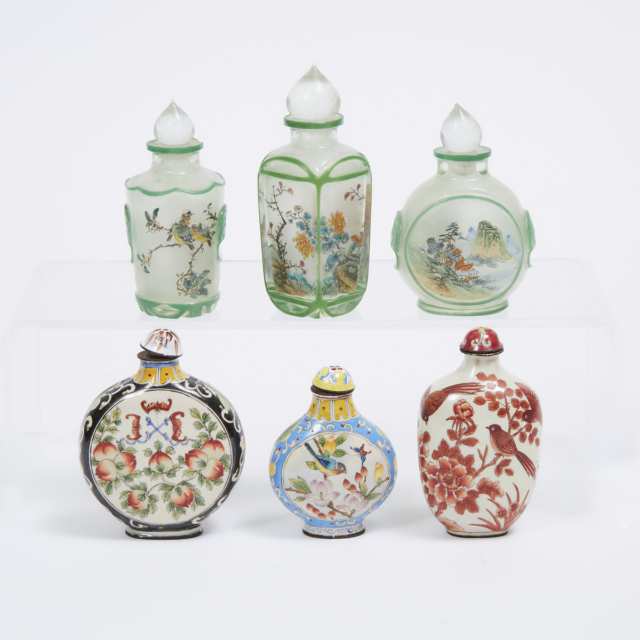 A Group of Six Snuff Bottles