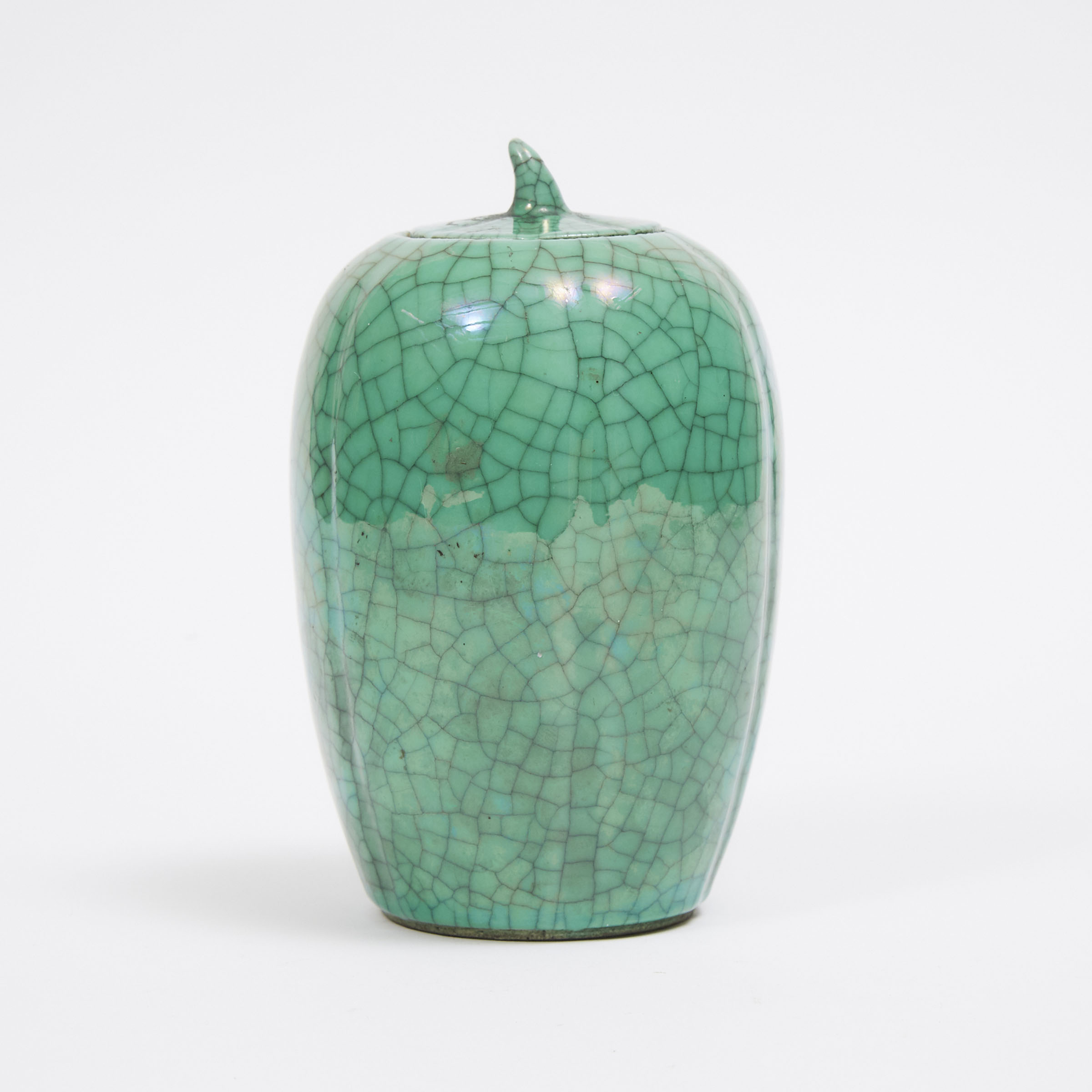 An Apple-Green Glazed Lidded Jar