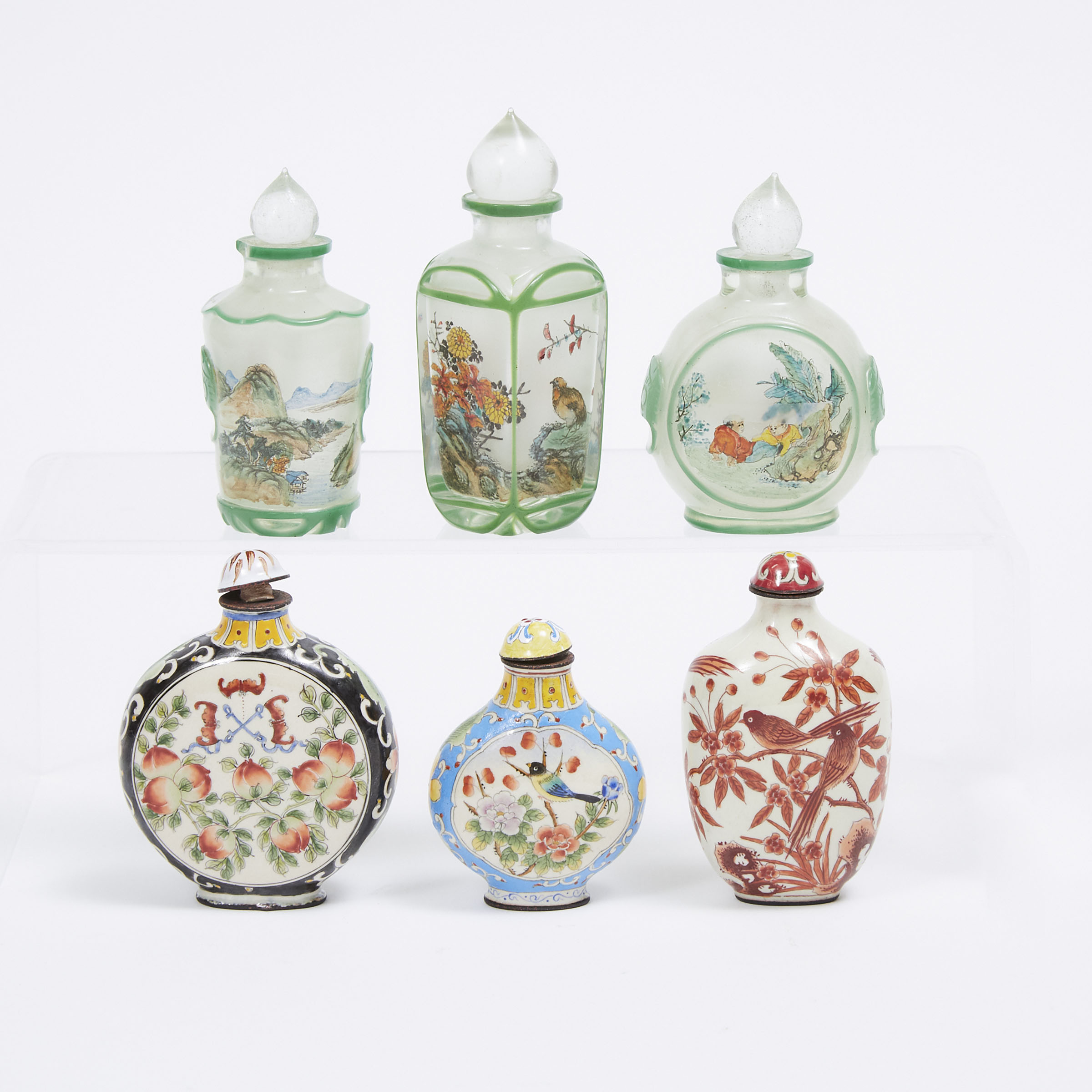 A Group of Six Snuff Bottles