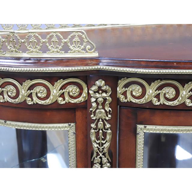 French Ormolu Mounted Mahogany Vitrine on Stand, mid-late 20th century