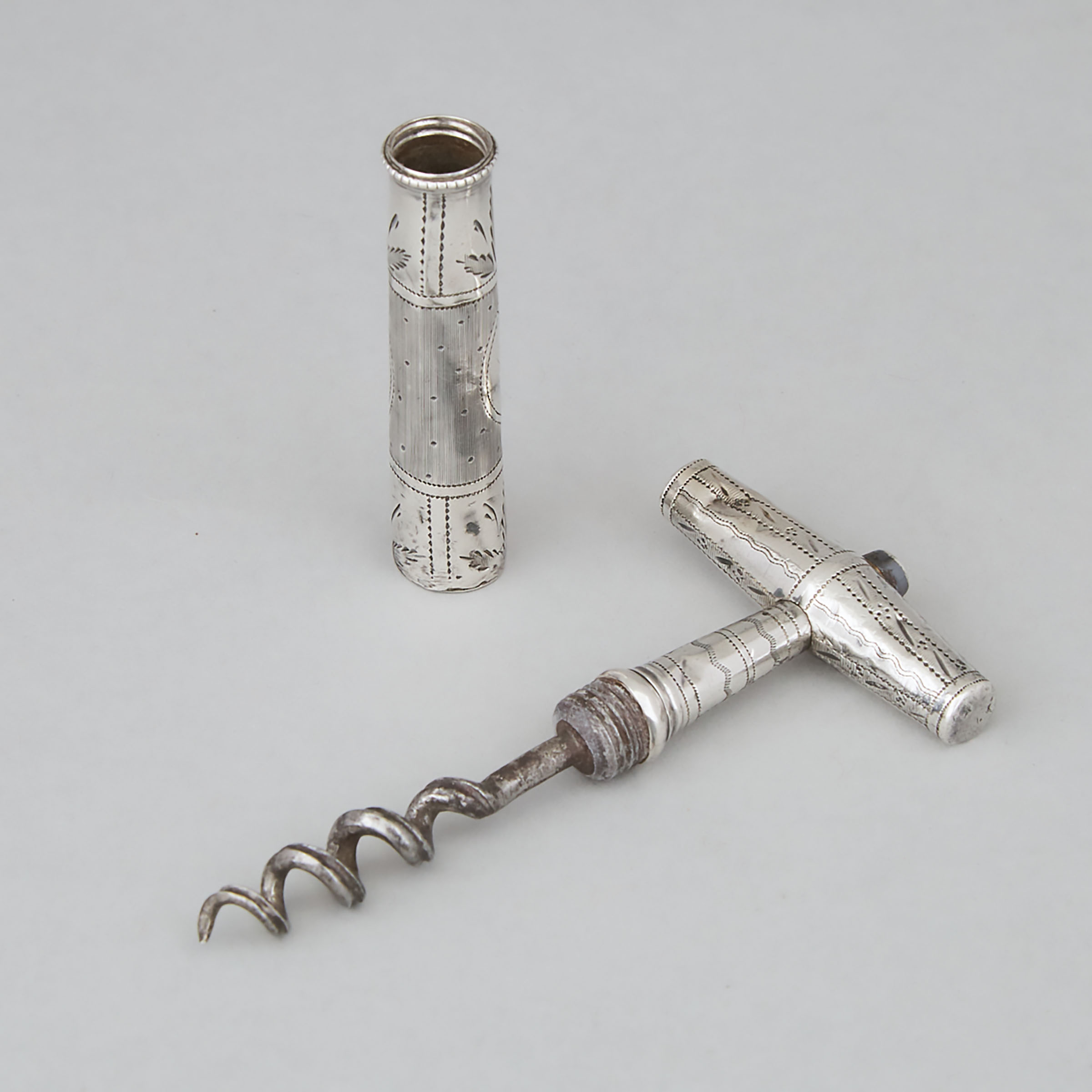 George III Silver Pocket Corkscrew, c.1800 