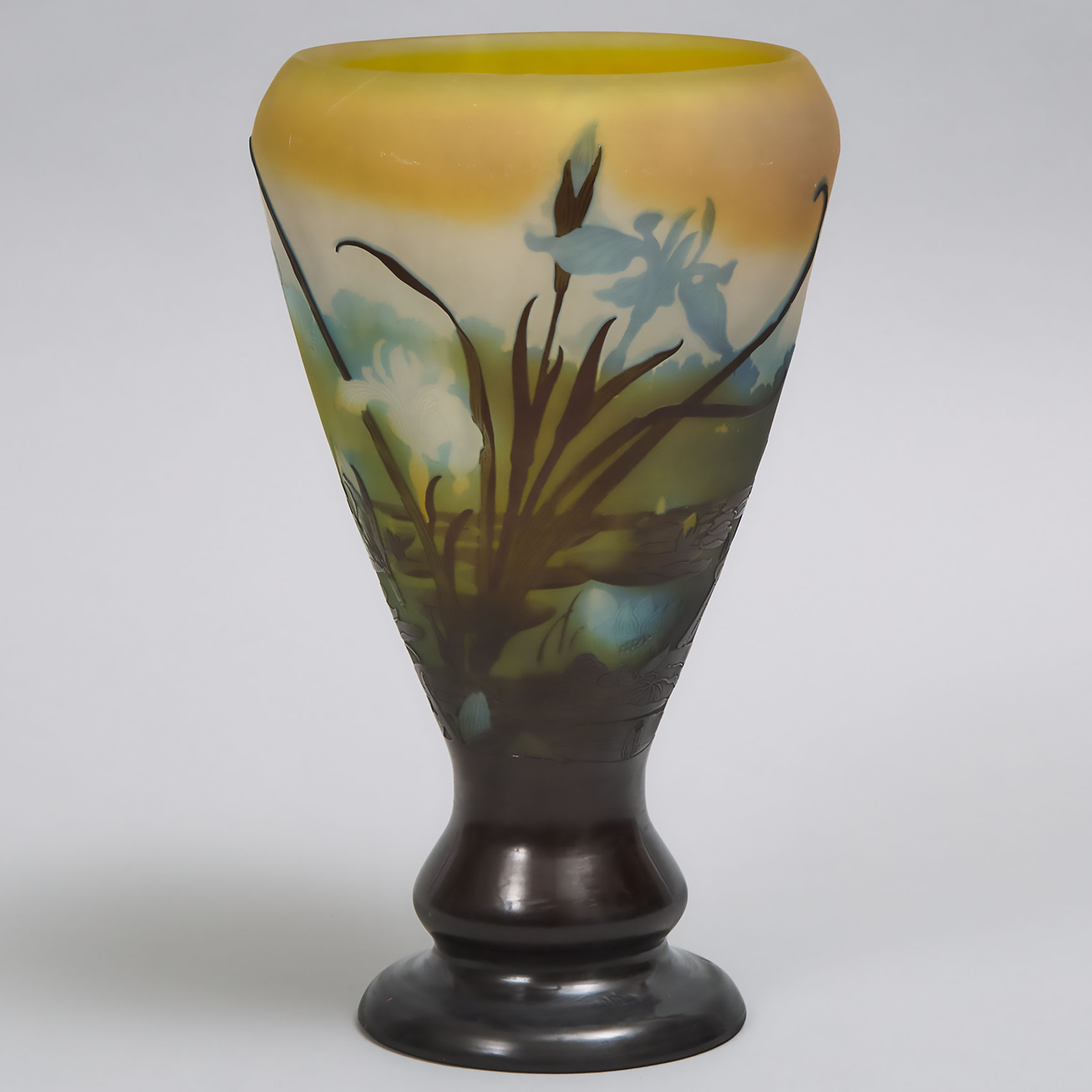 Gallé Cameo Glass Lily Pond Vase, c.1904-06