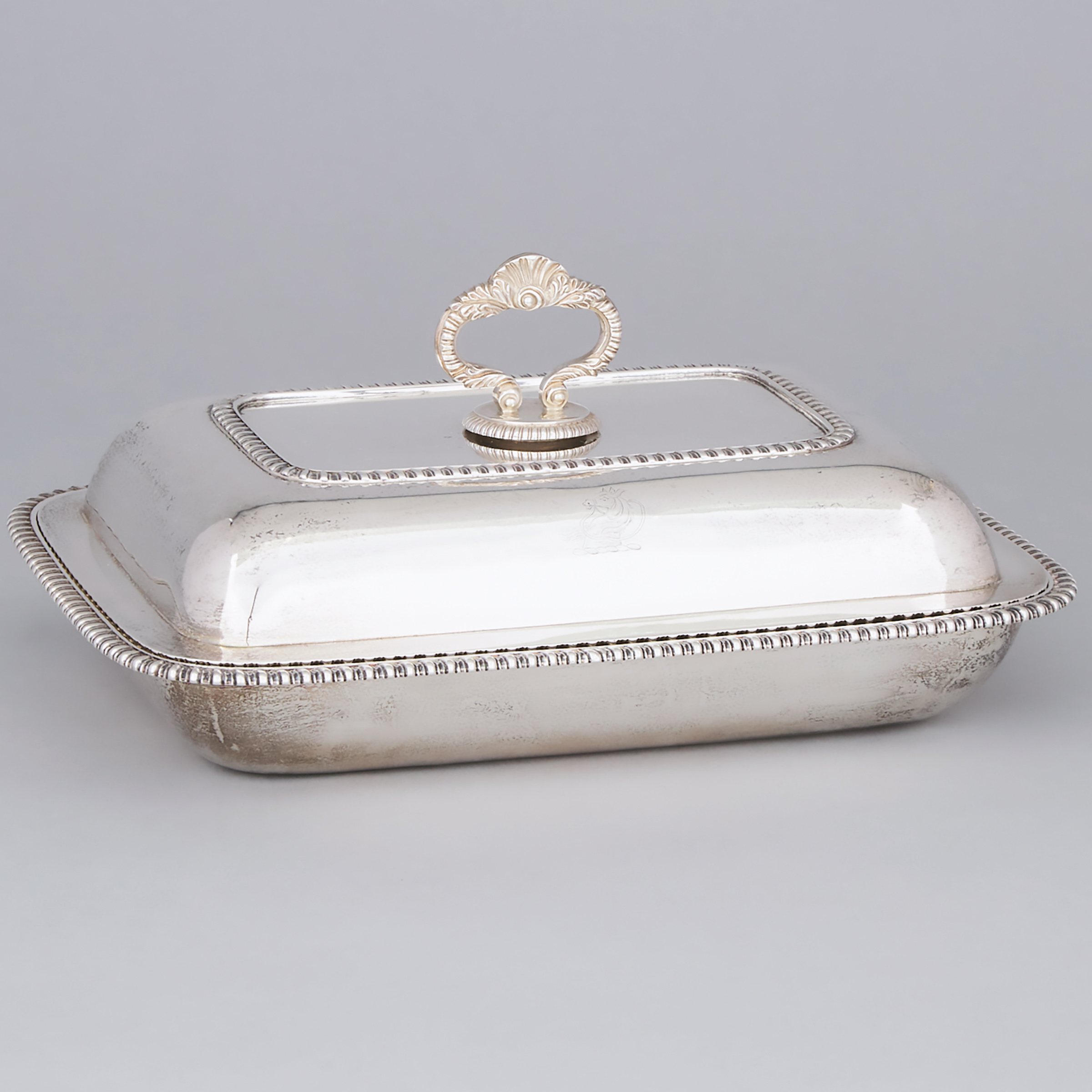 George III Silver Rectangular Entrée Dish and Cover, William Bennett, London, 1818