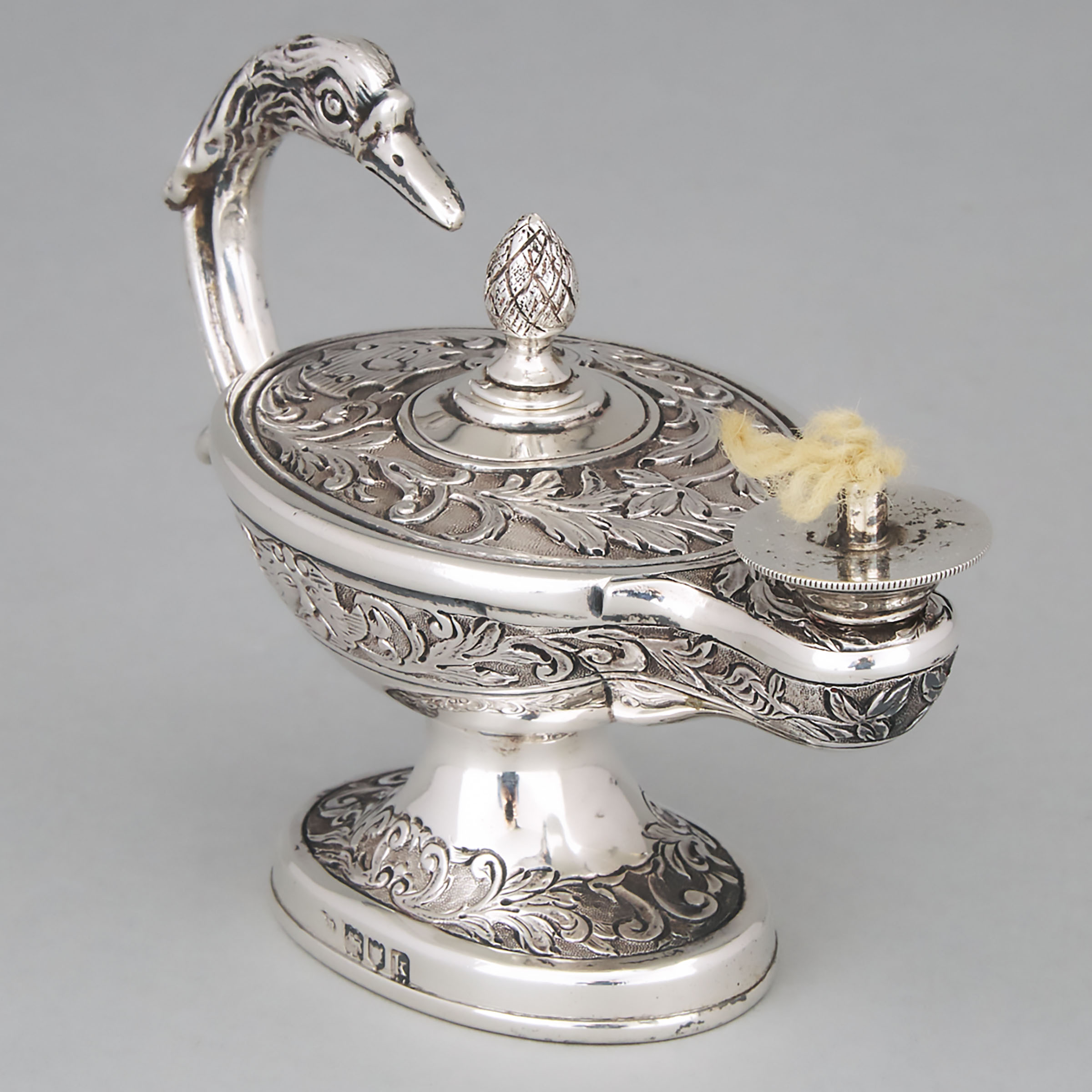 Edwardian Silver 'Aladdin's Lamp' Table Cigar Lighter, Joseph Braham, London, 1905