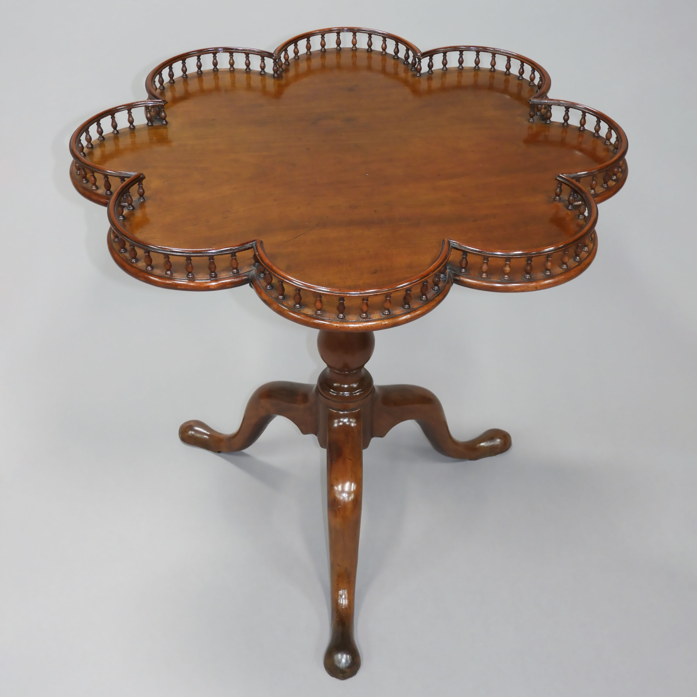 Georgian Mahogany Galleried Tilt Top Tea Table, c.1800