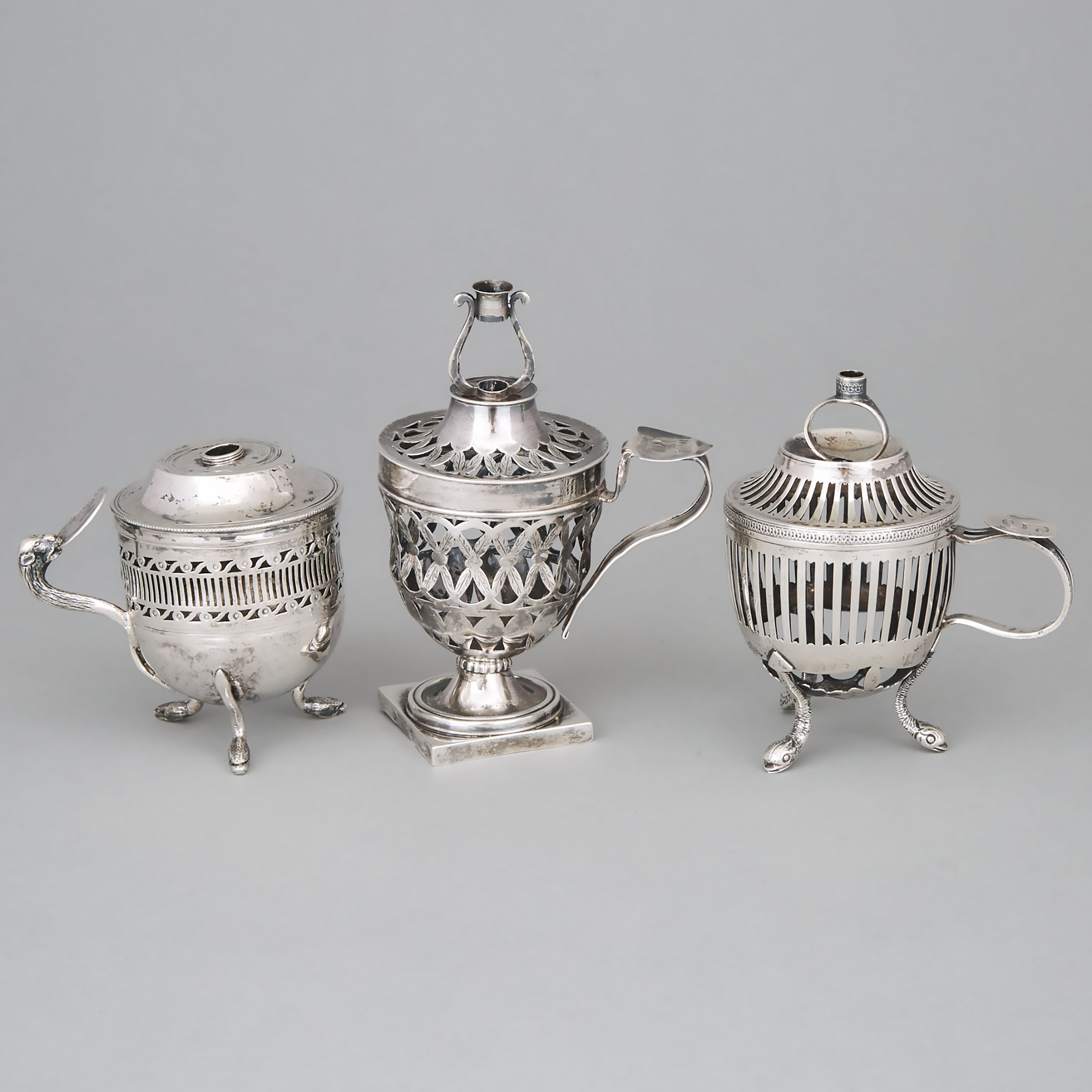 Three Italian Silver Pierced Bougie Boxes, G. Petochi and others, 19th/20th century
