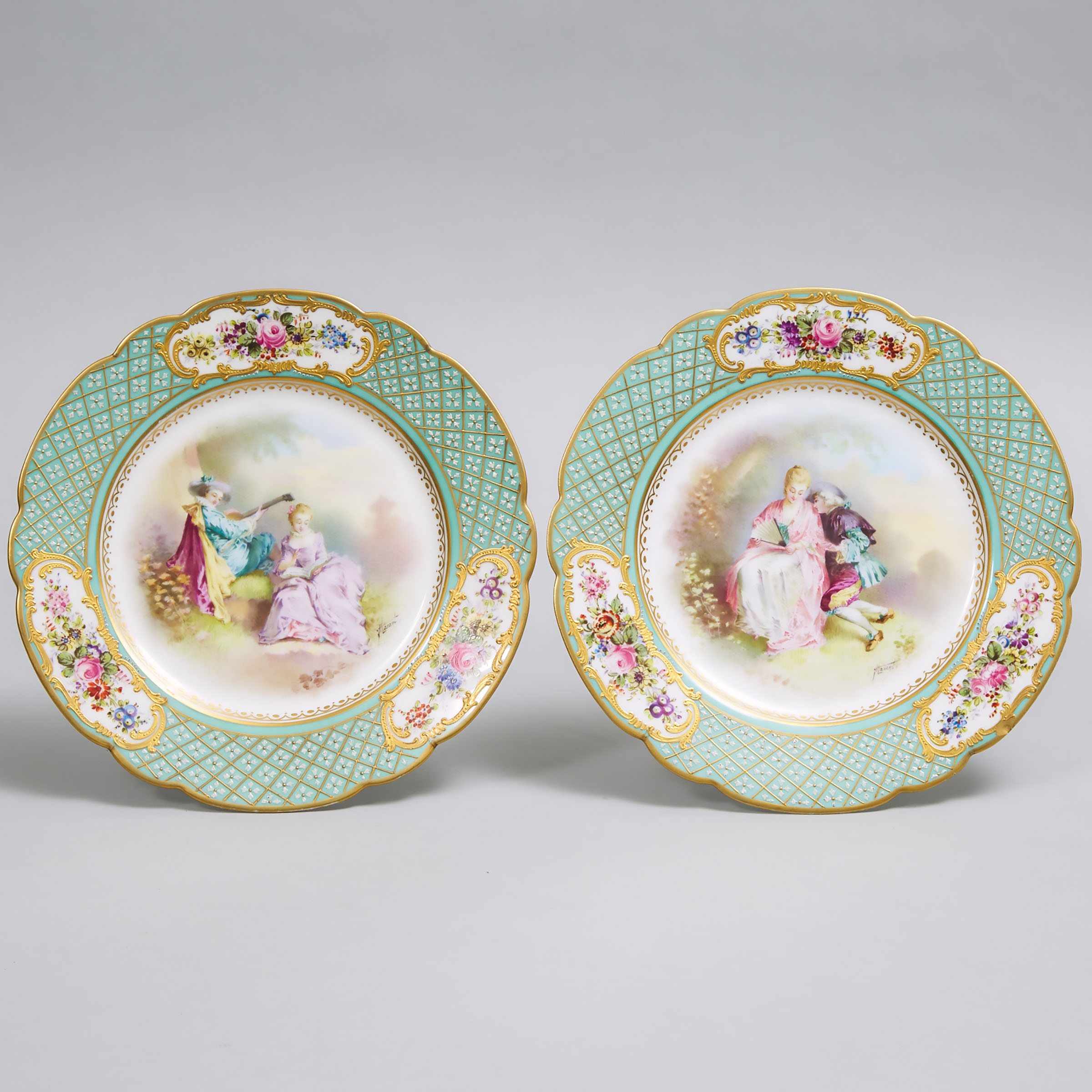 Pair of 'Sèvres' Plates, late 19th century