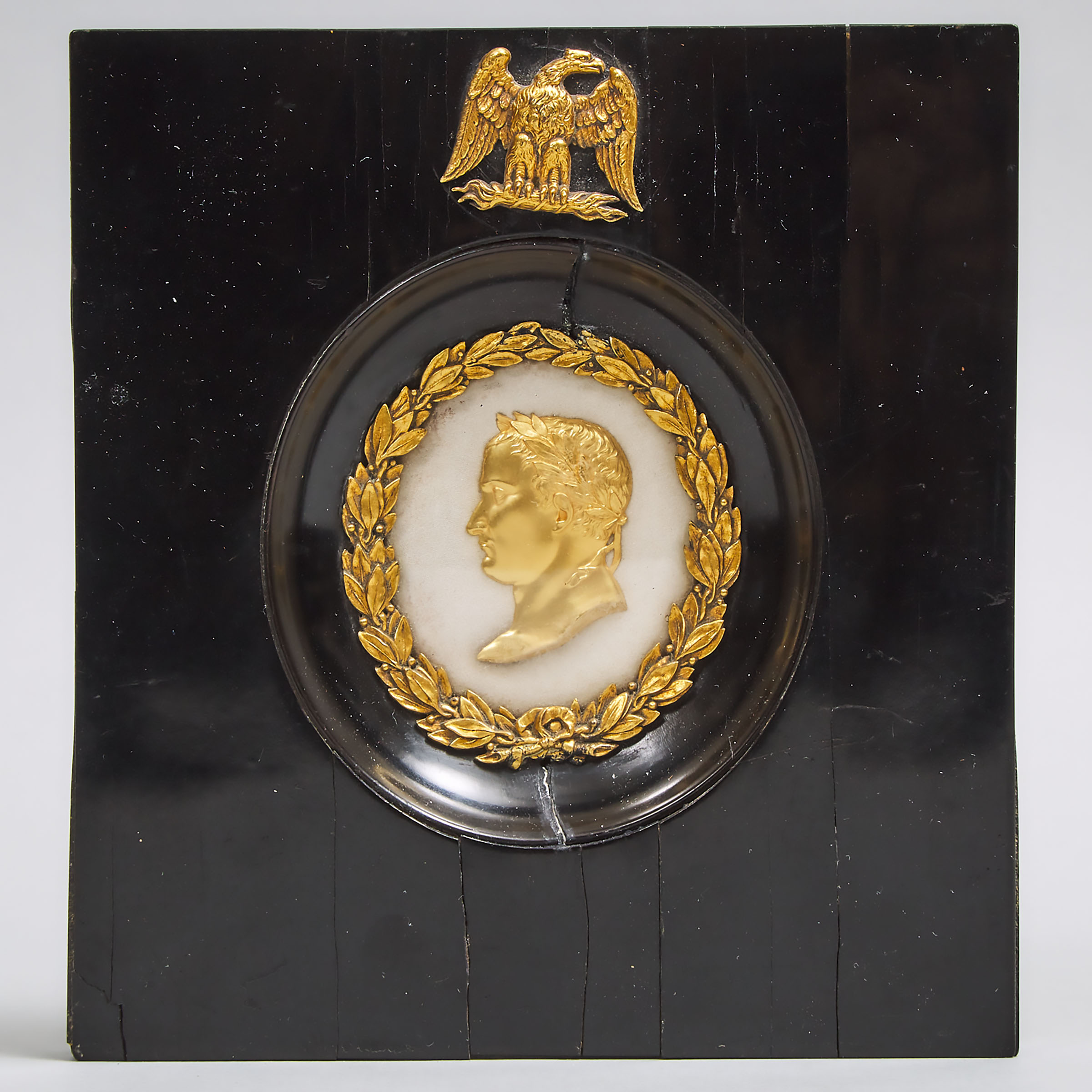 French Gilt Bronze Profile Relief Portrait of Napoleon I as Emperor, early-mid 19th century