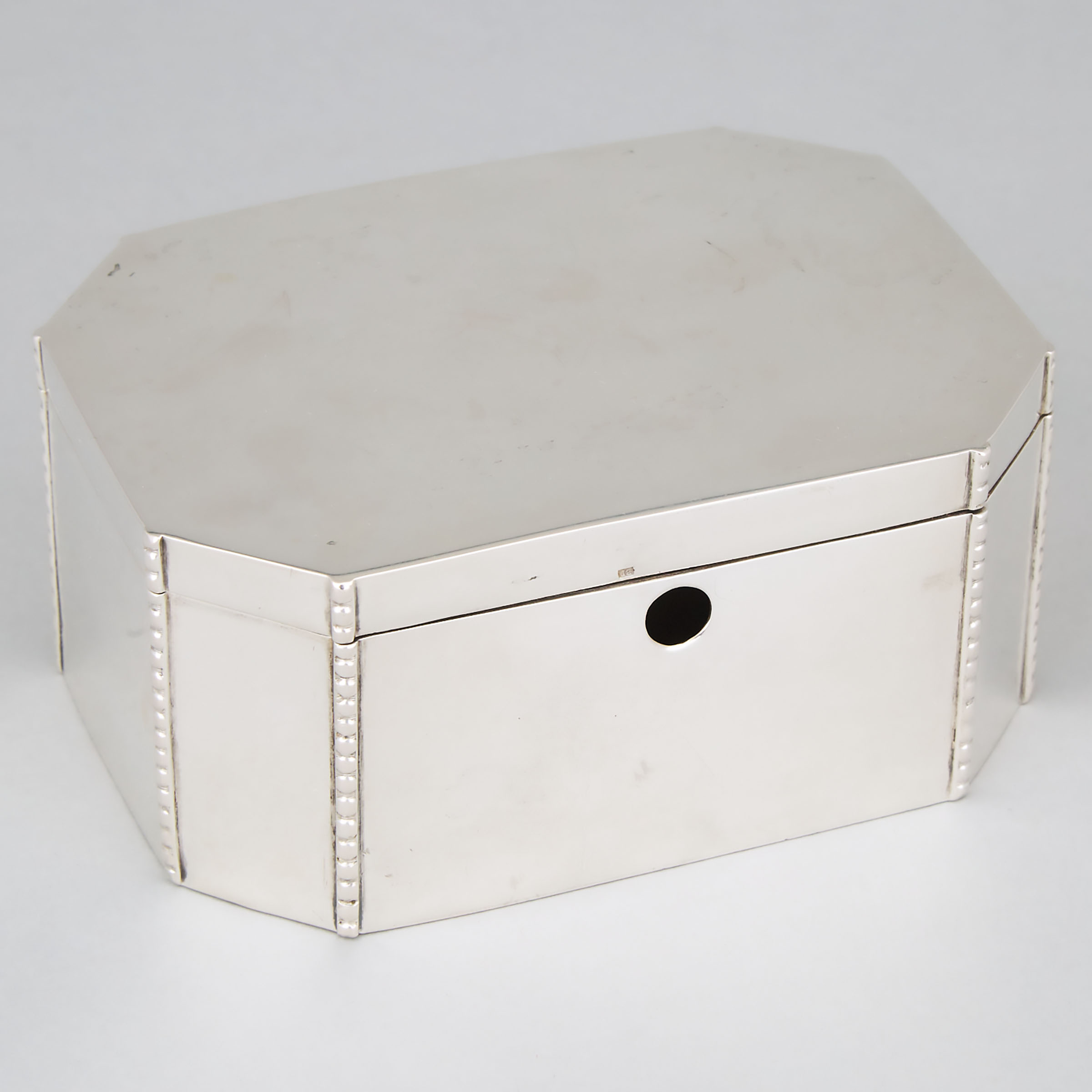 Romanian Silver Octagonal Sugar Box, early 20th century