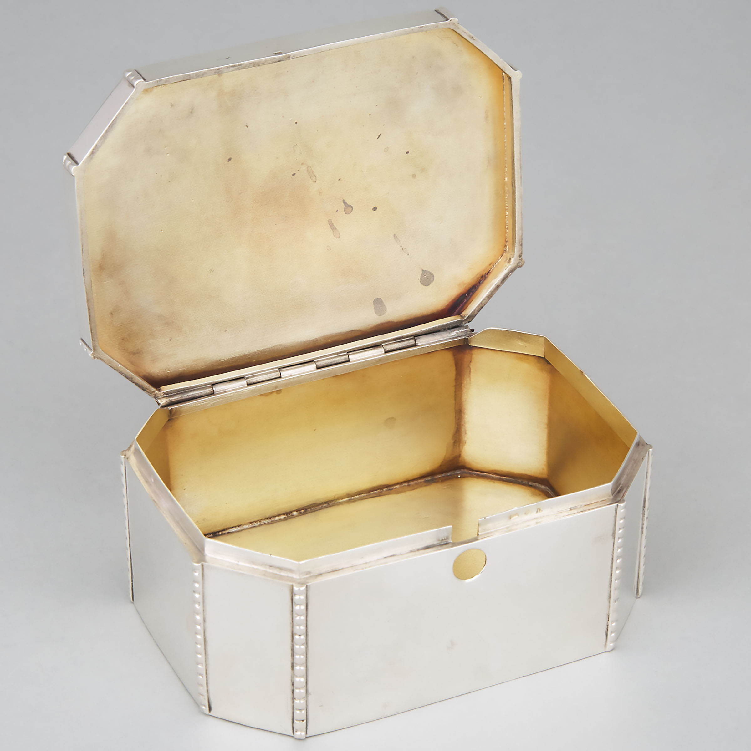 Romanian Silver Octagonal Sugar Box, early 20th century