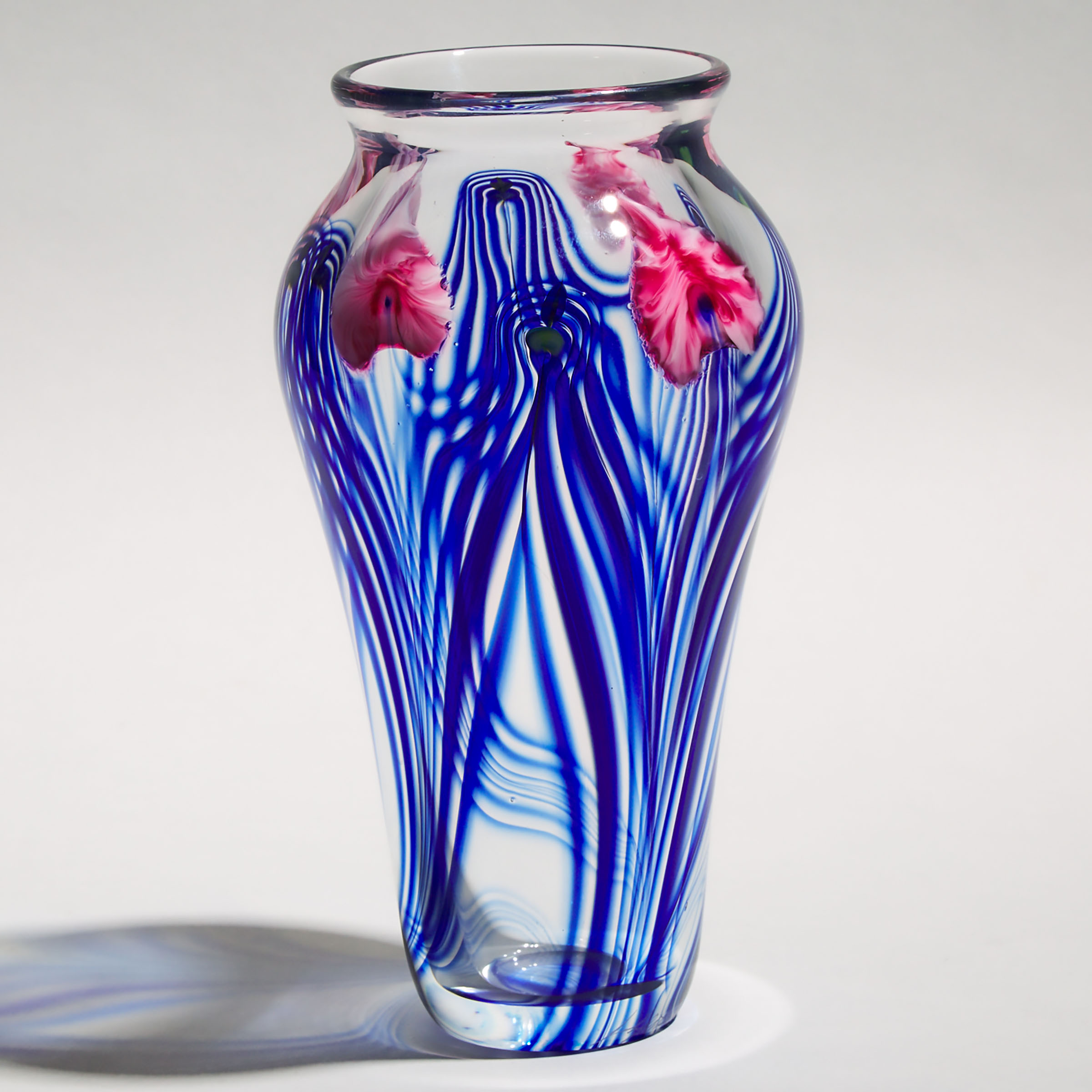 John Lotton (American, b.1964), Floral Paperweight Glass Vase, dated 1996