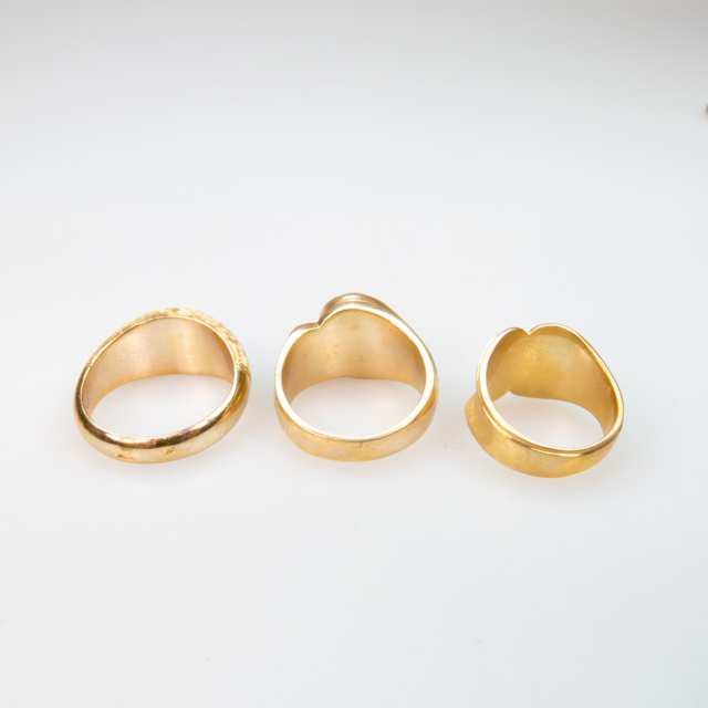 2 x 10k, 3 x 14k, And 6 x 18k Yellow Gold Rings