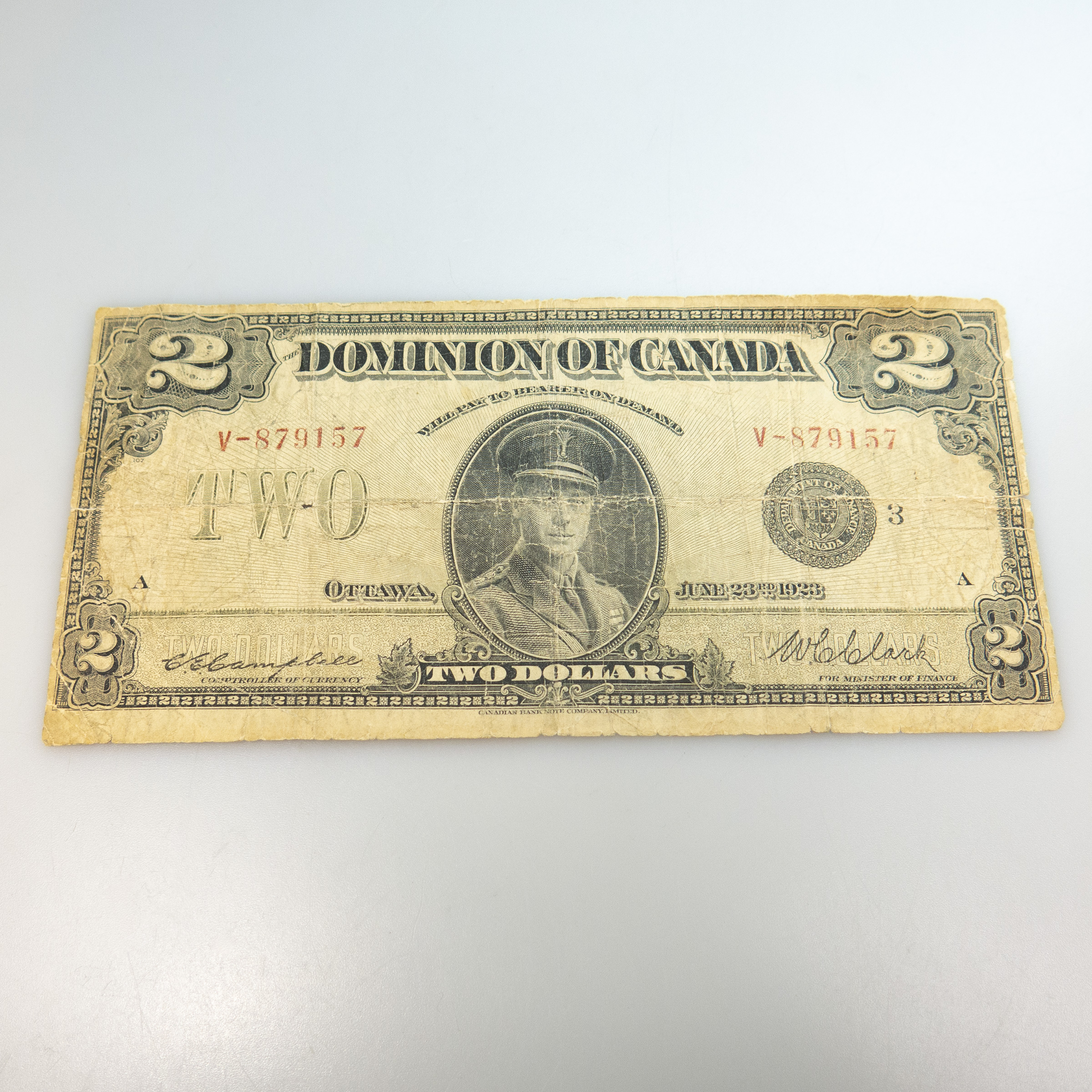 Canadian 1923 $2 Bank Note