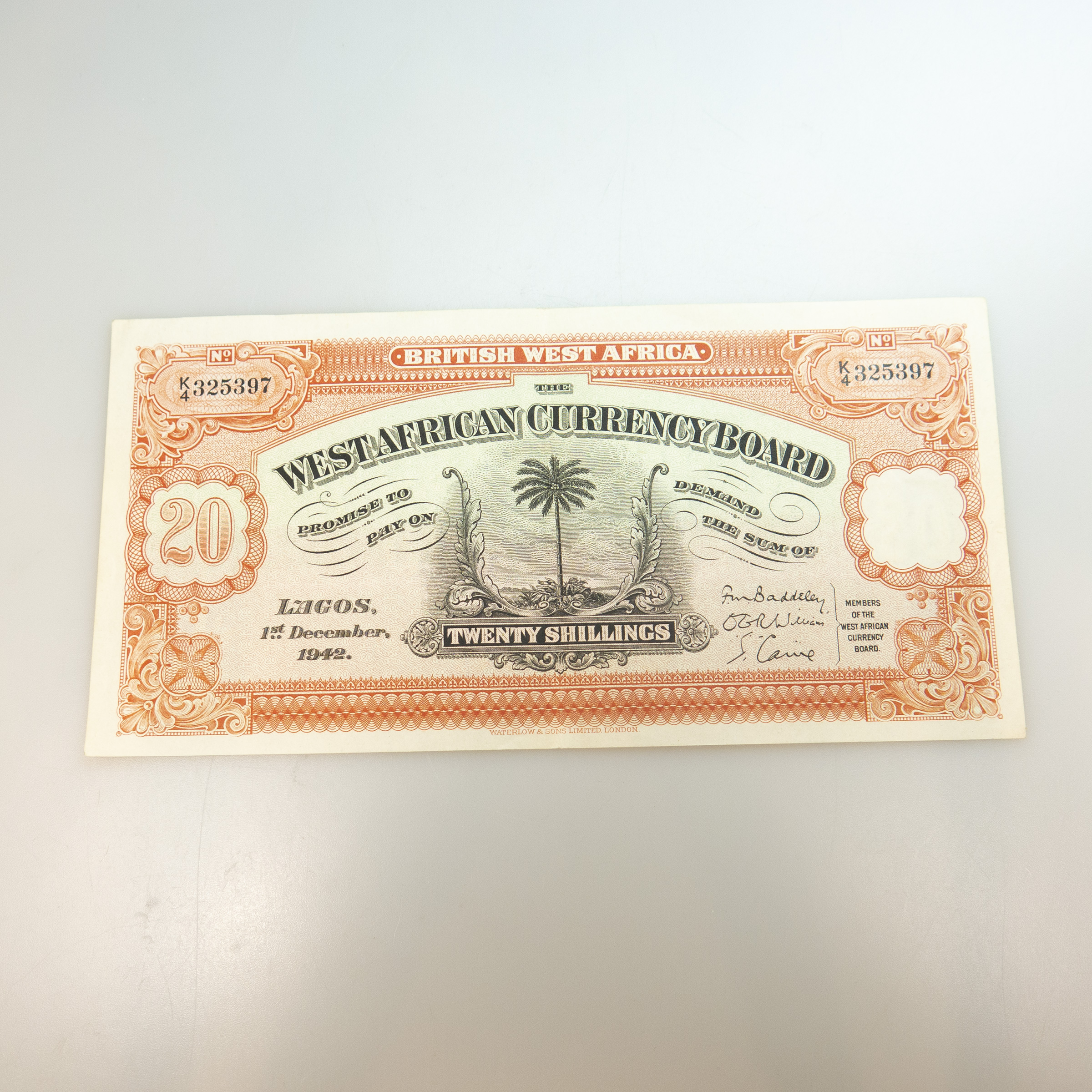 British West Africa 20 Shillings Bank Note