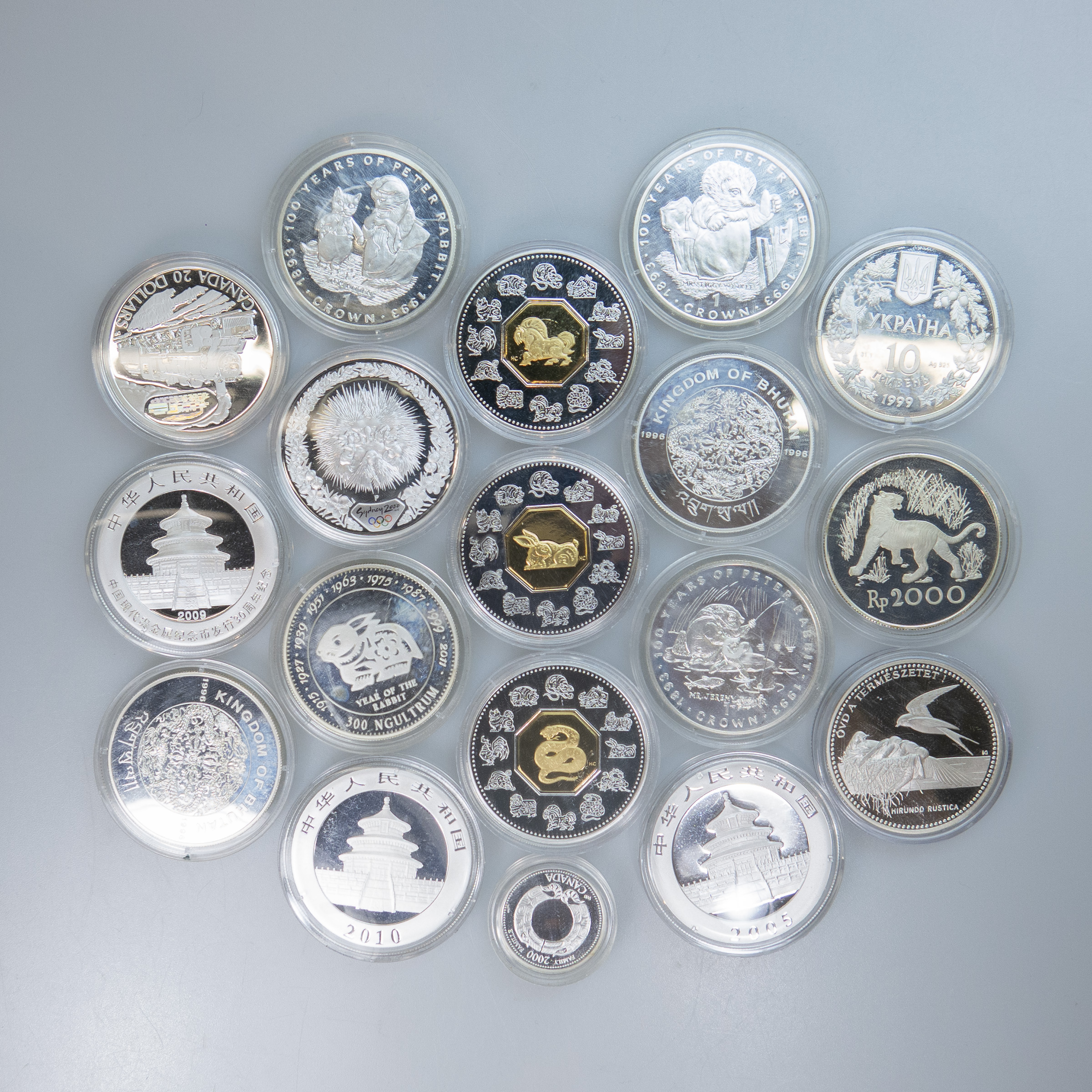 18 Various Silver Commemorative Coins