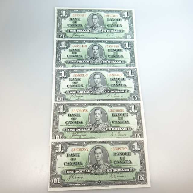 13 Various Canadian 1937 Bank Notes