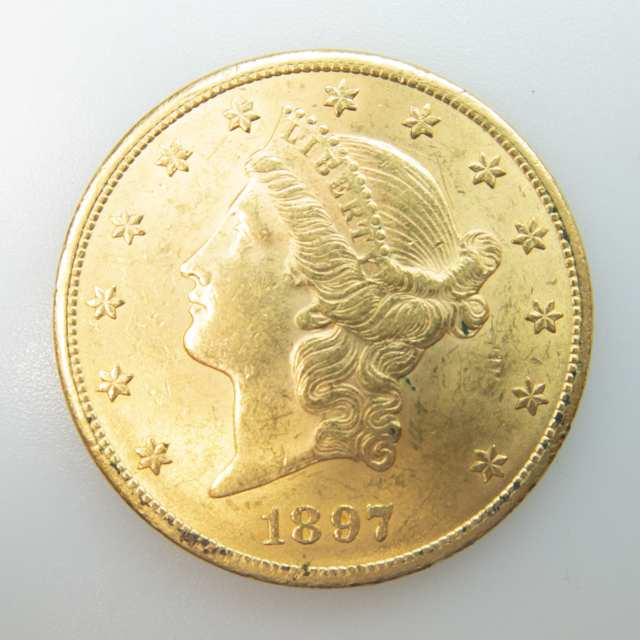 American 1897 $20 Double Eagle Gold Coin