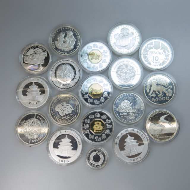 18 Various Silver Commemorative Coins