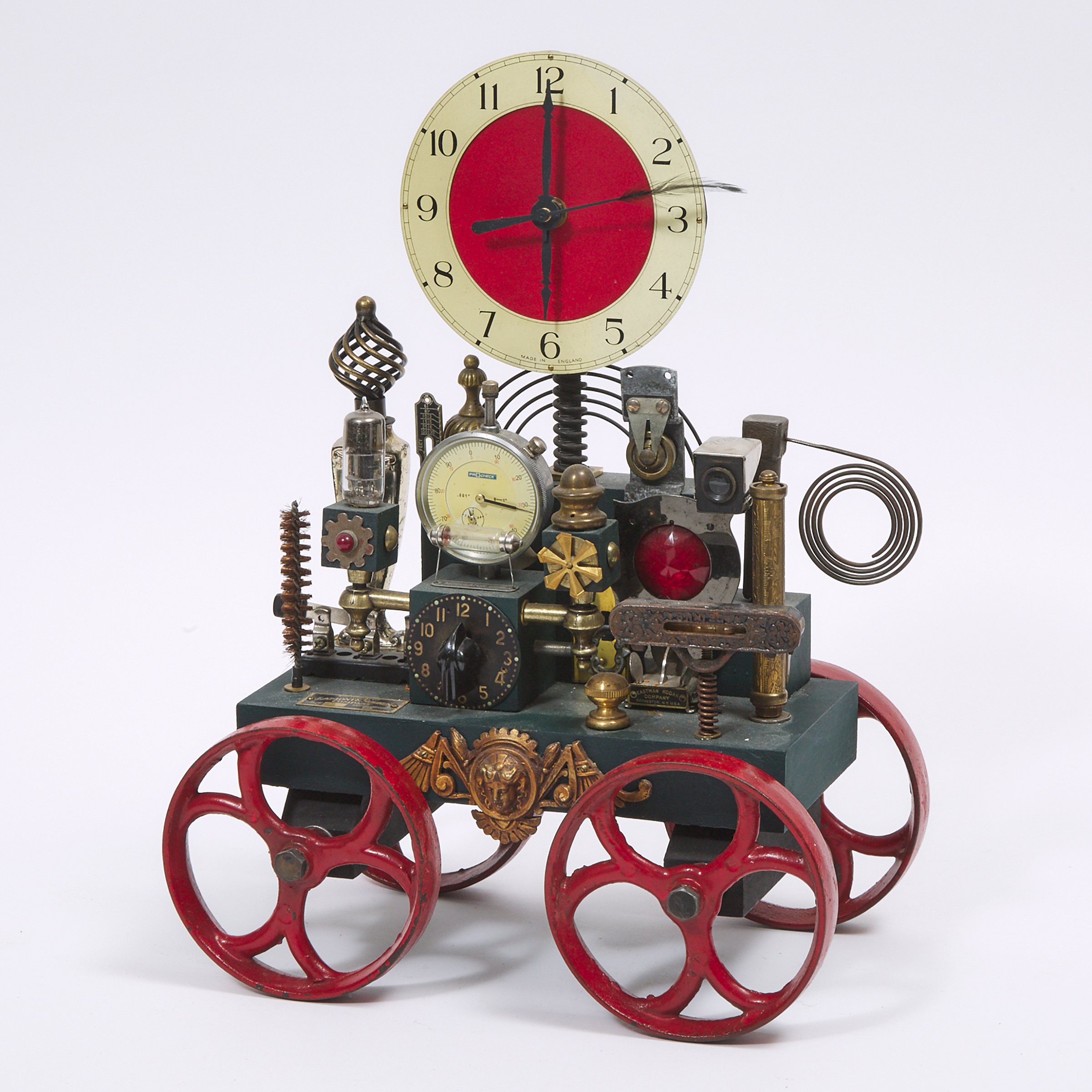 Klockwerks Industrial Steampunk Table 'Carriage' Clock by Roger Wood, Hamilton, 21st century